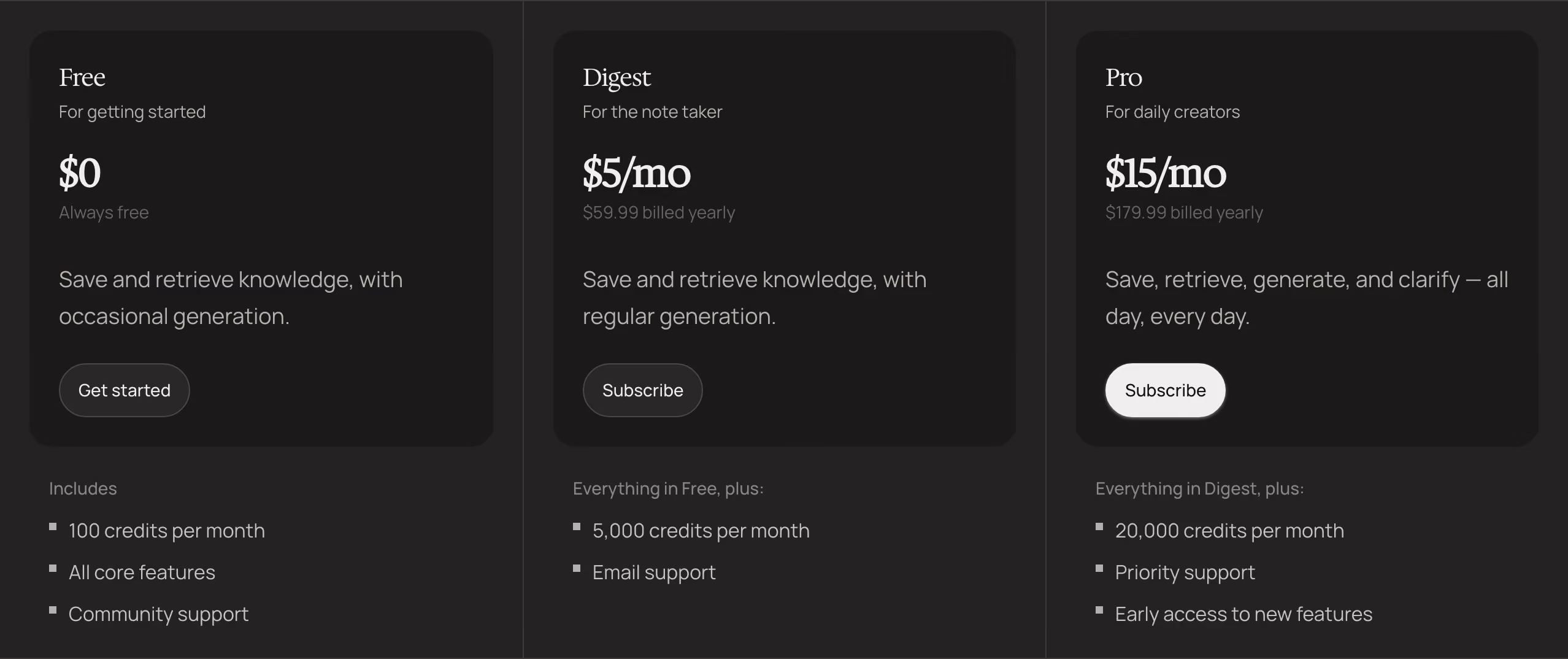 Ancher Pricing section design