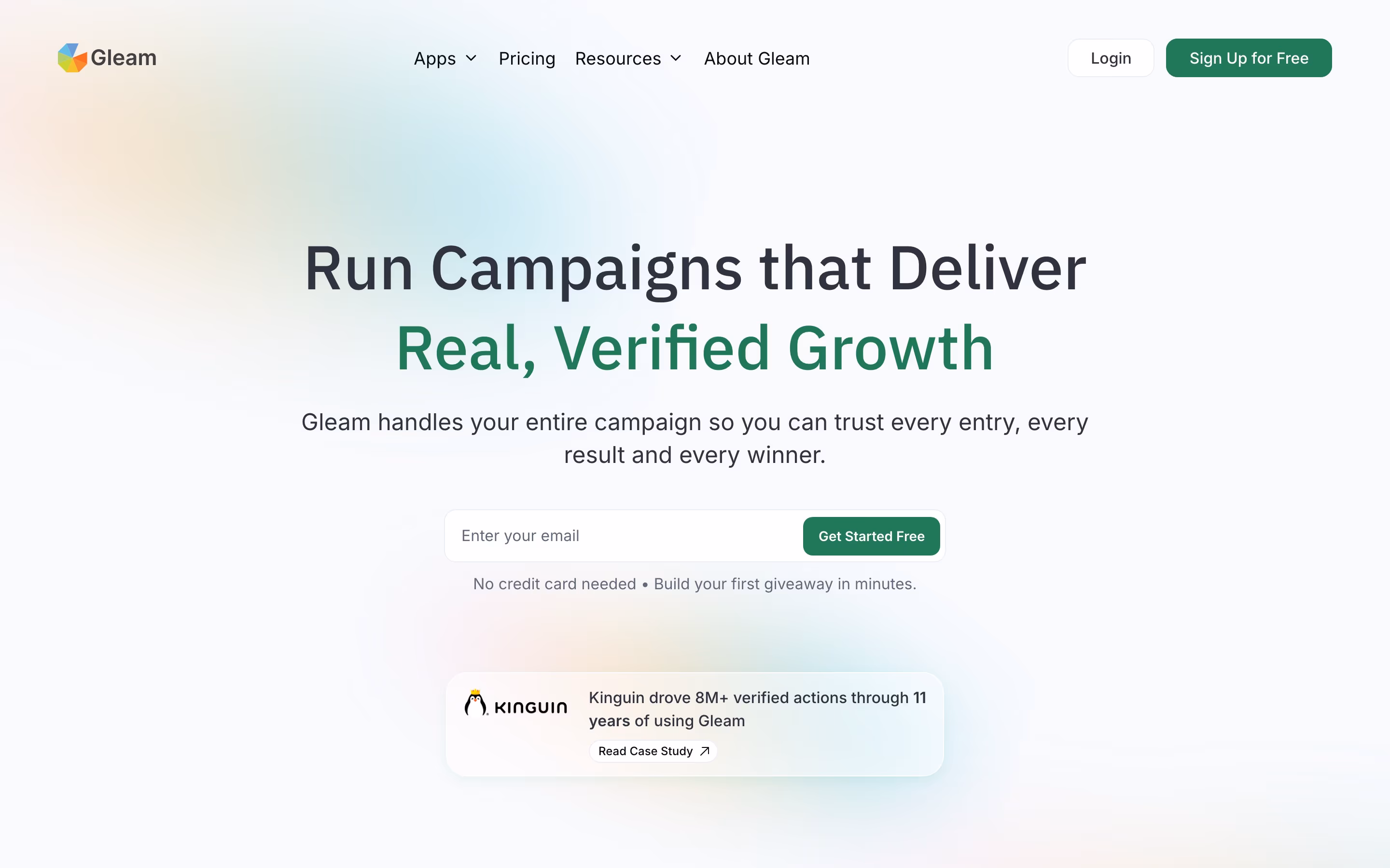 Gleam hero design — Marketing