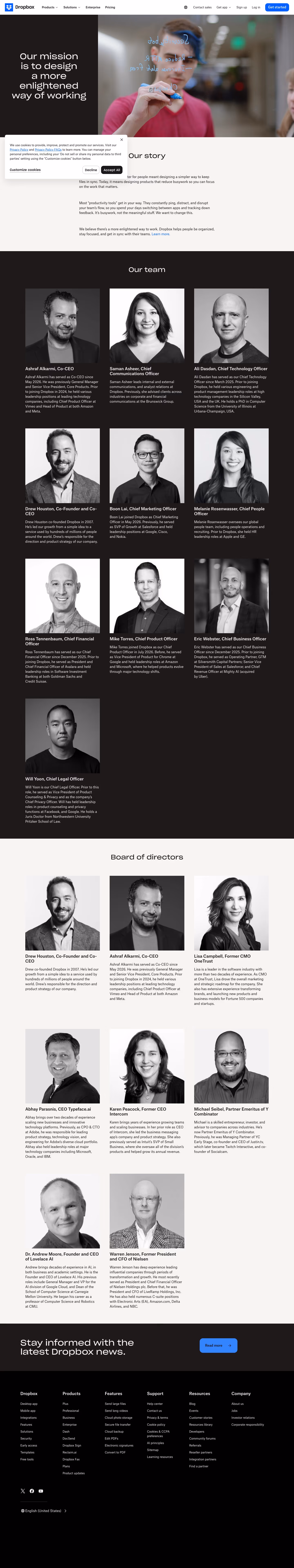 Dropbox about-us — Productivity & Collaboration
