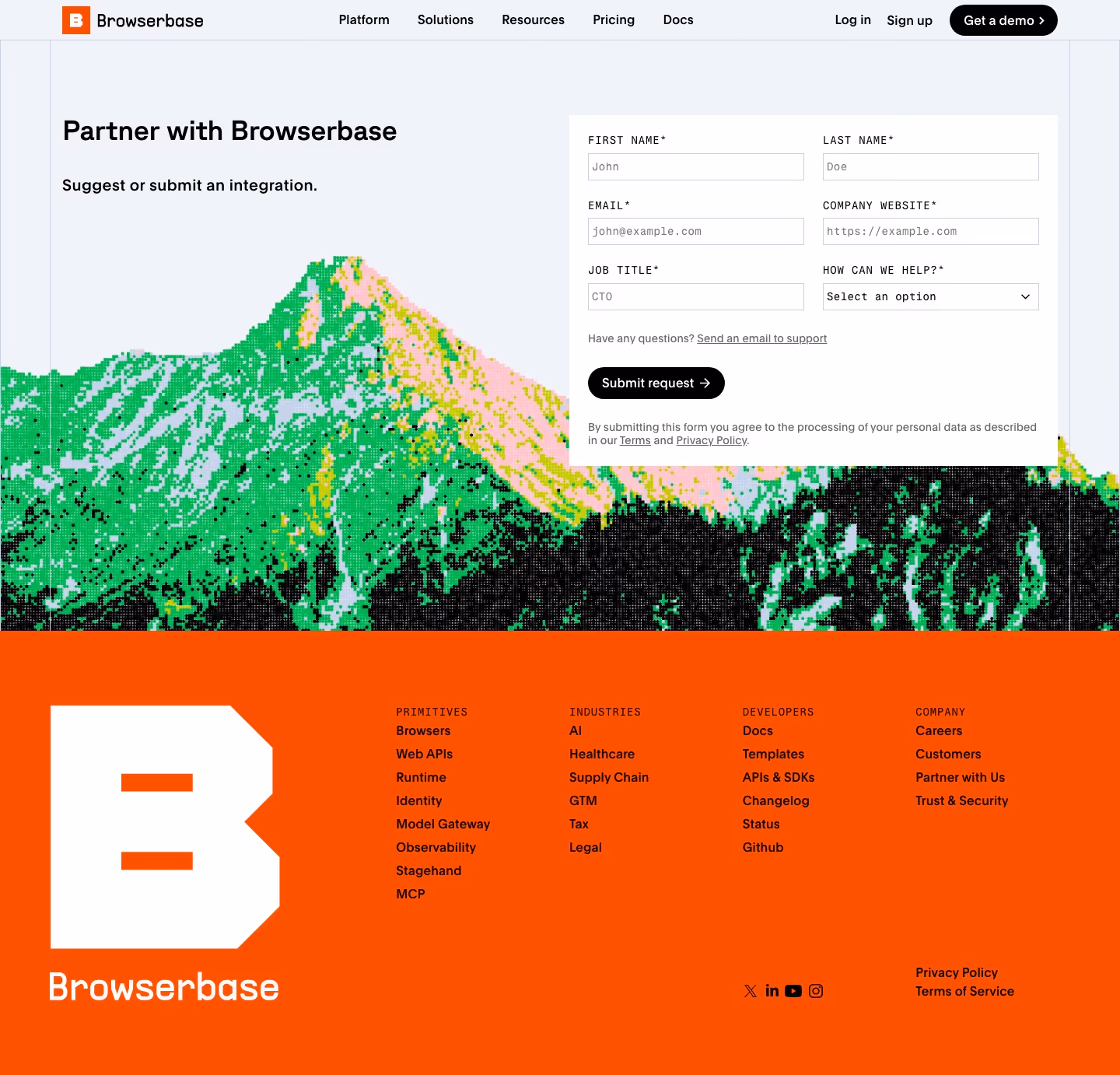 Browserbase Affiliate pages section design