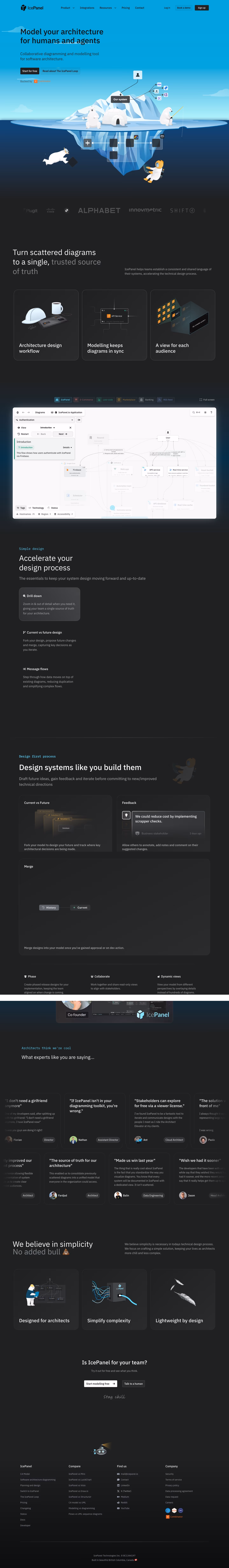 Icepanel landing page design — Engineering & Infrastructure