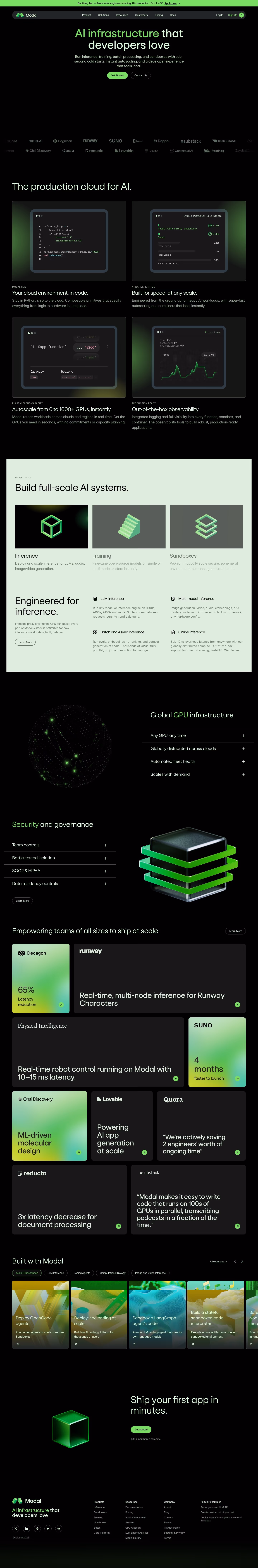 Modal full landing page screenshot (desktop)