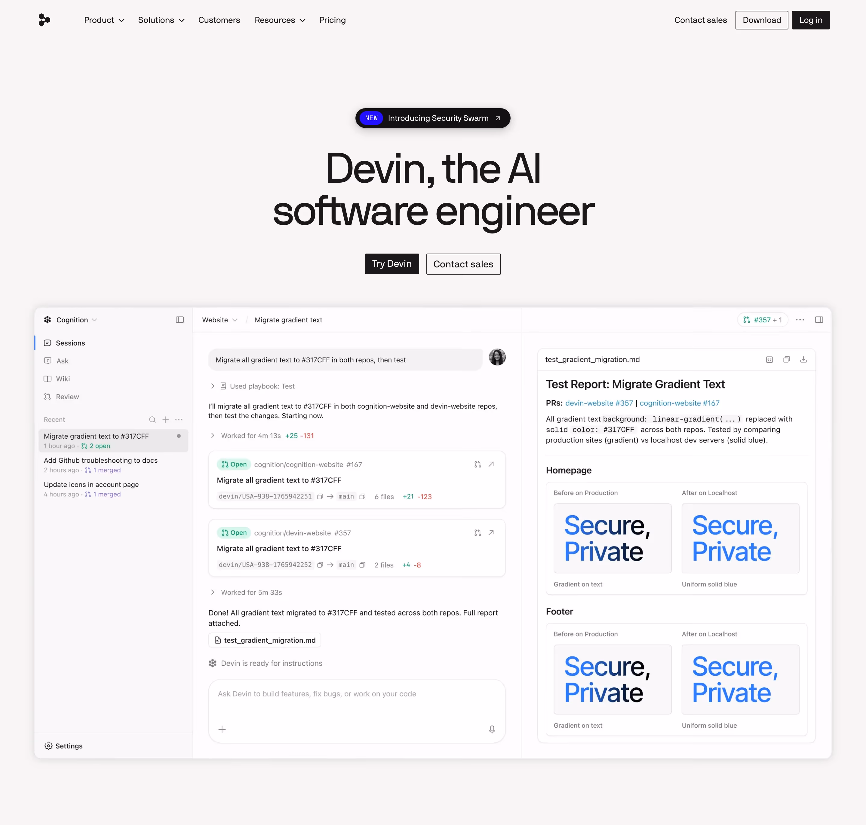 Devin hero design — Engineering & Infrastructure