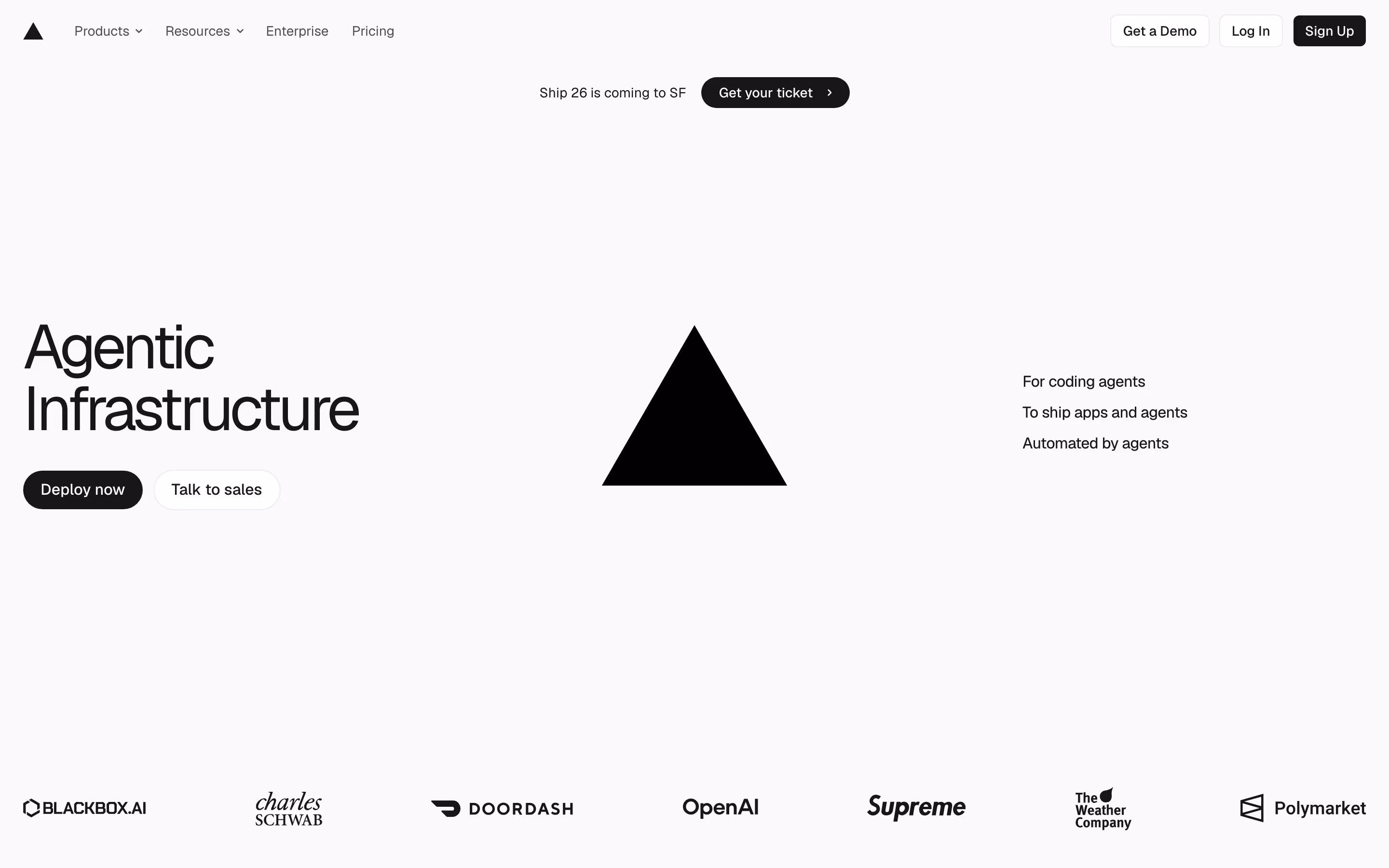 Vercel hero — Engineering & Infrastructure