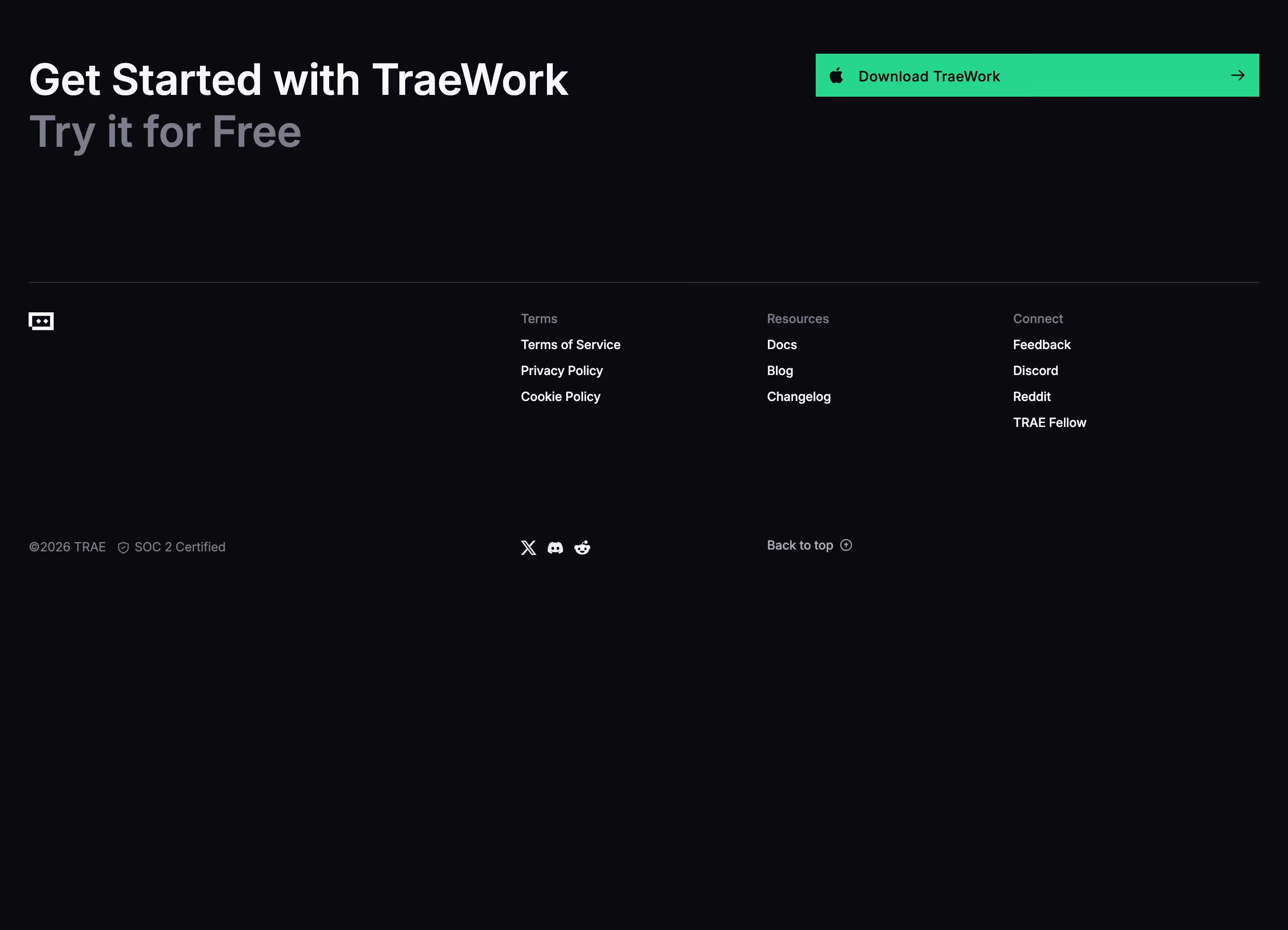 Trae footer design — Engineering & Infrastructure