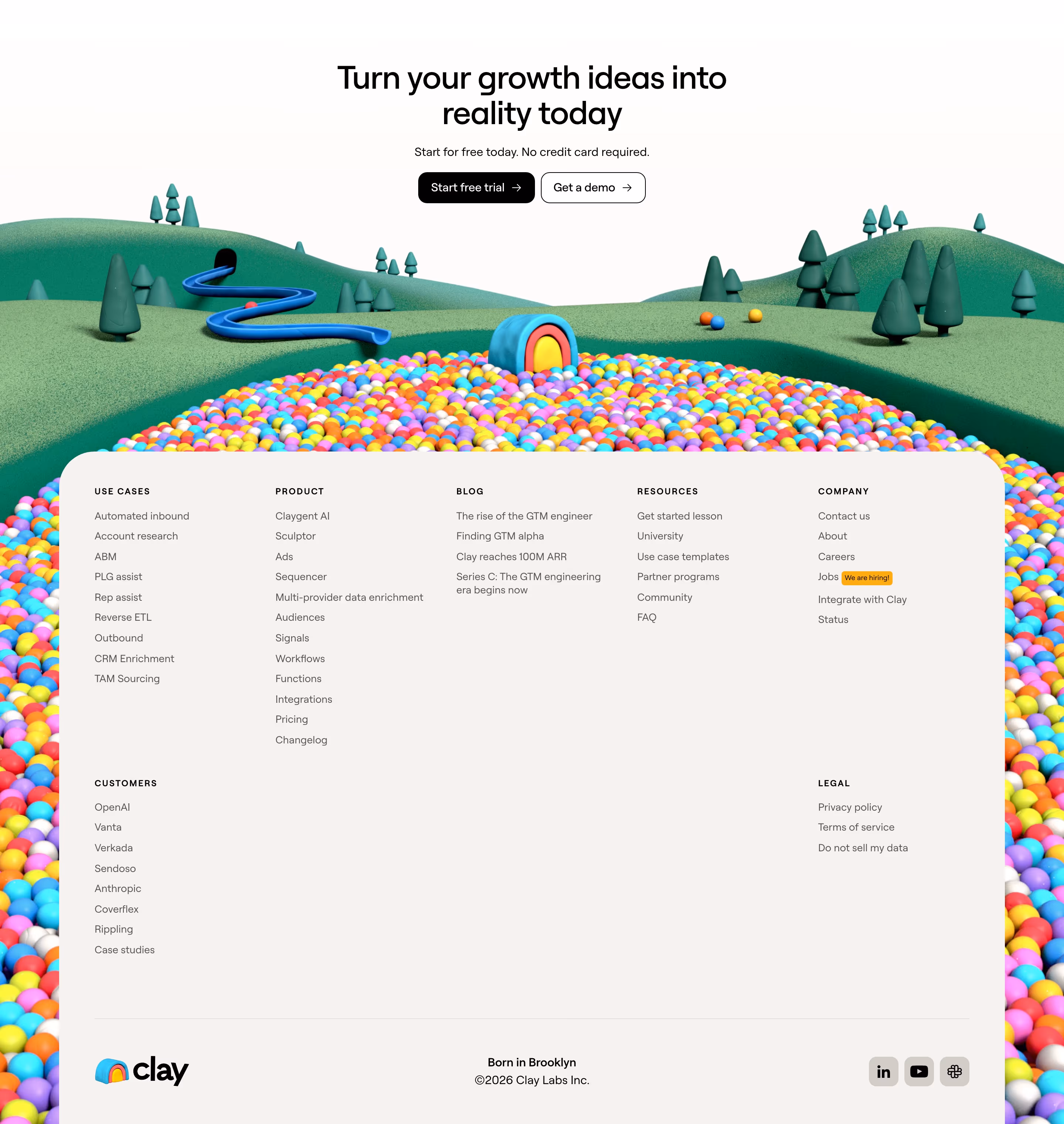Clay footer design — Marketing