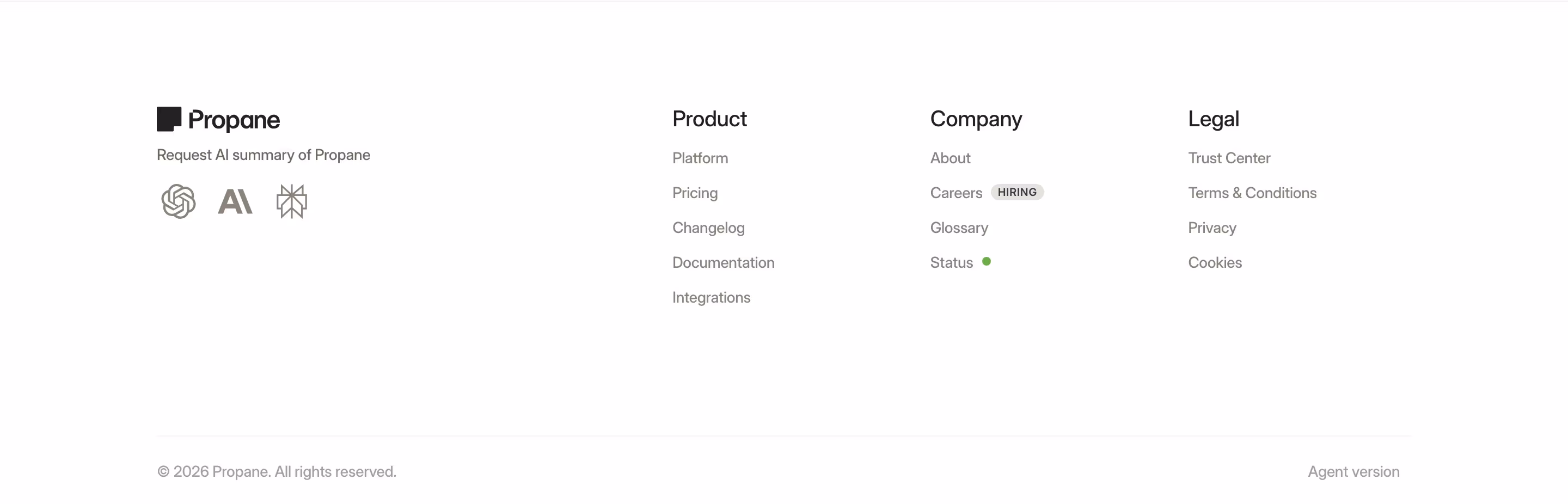 Usepropane footer design — Data & Analytics
