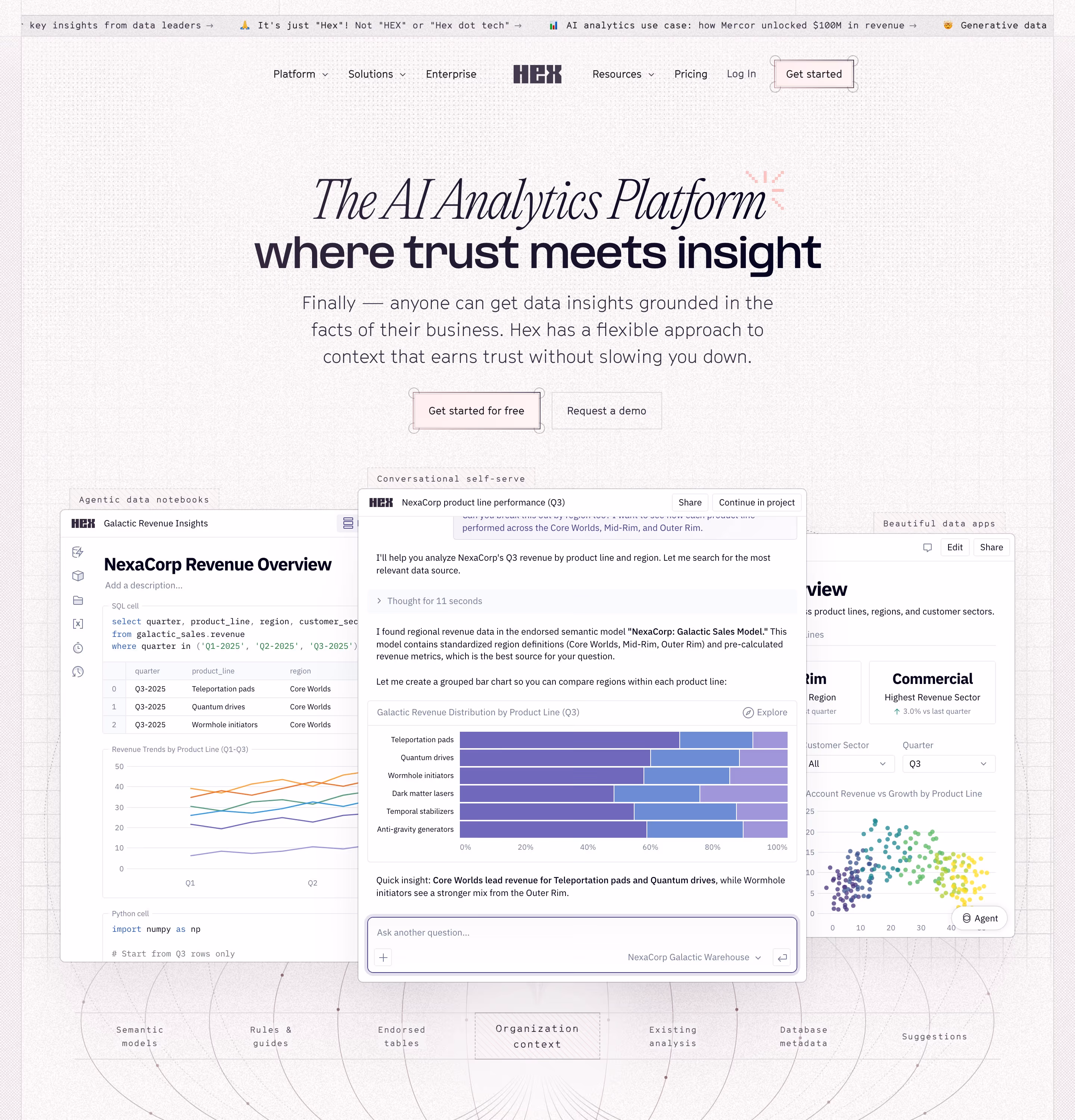 Hex hero design — Data & Analytics