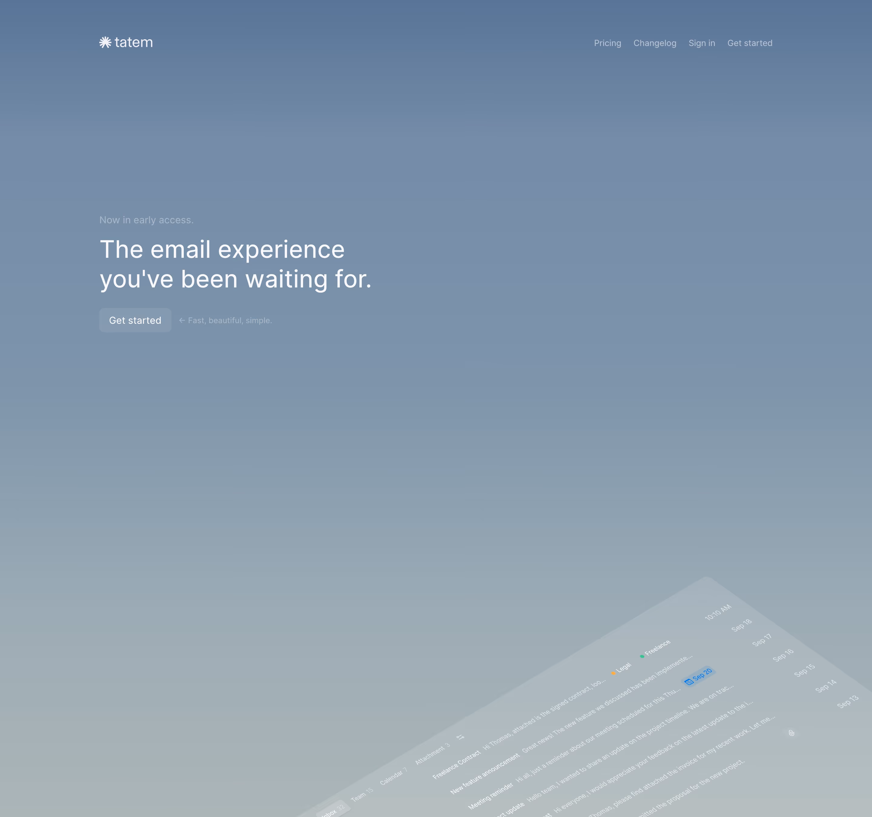 Tatem hero design — Productivity & Collaboration