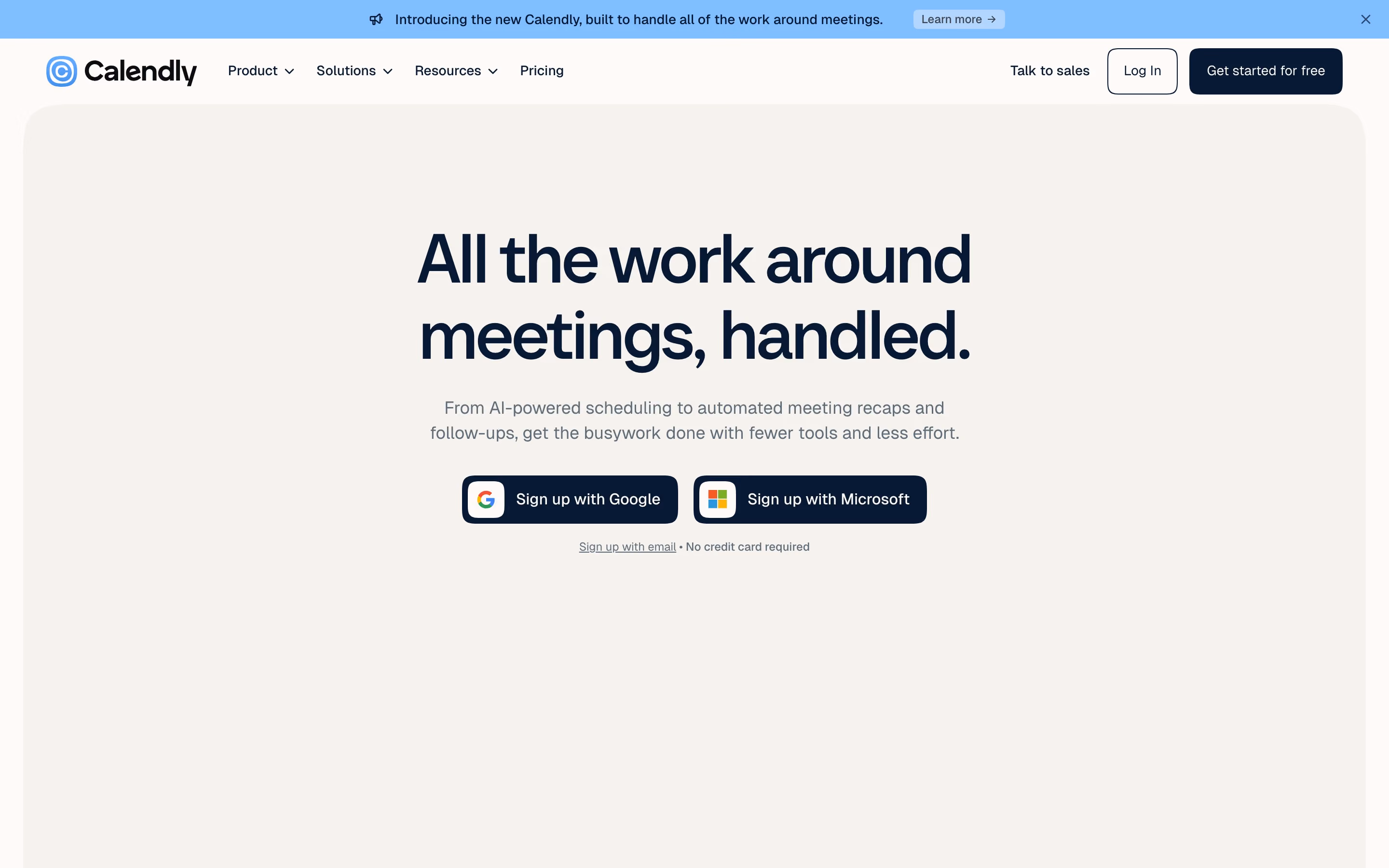 Calendly Heroes section design