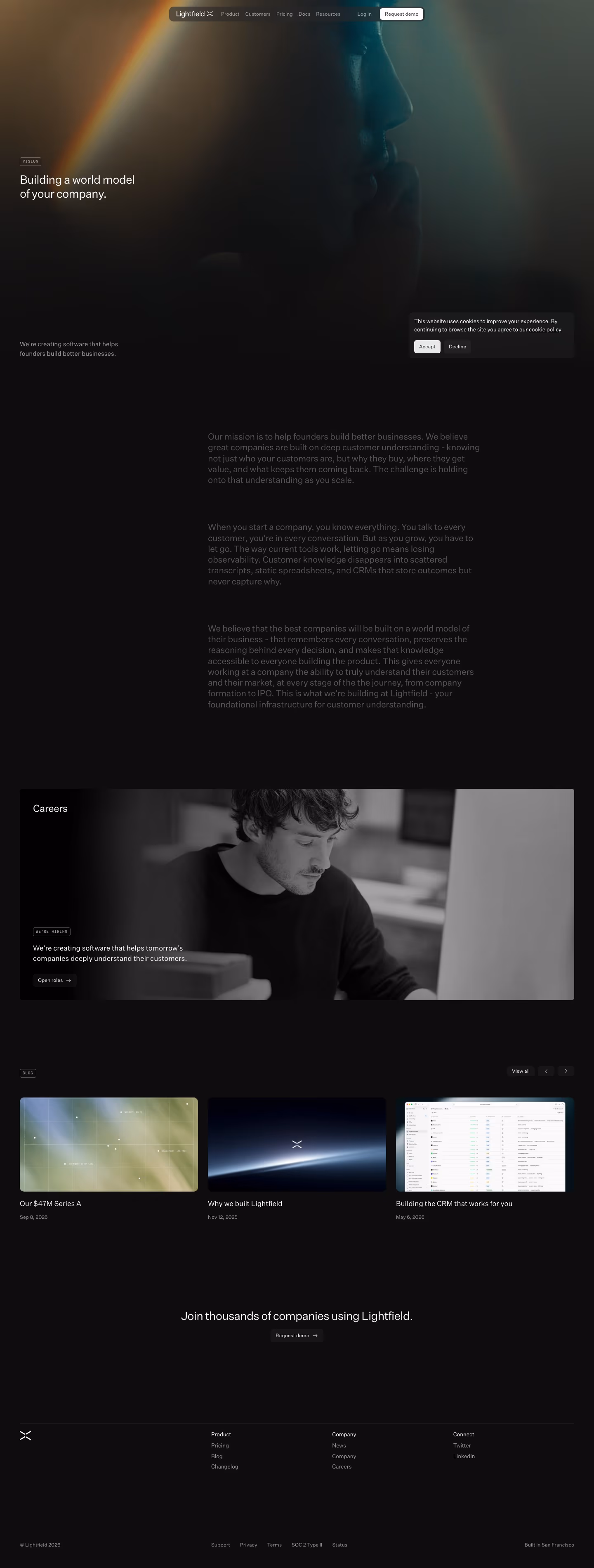 Lightfield about us design — Marketing