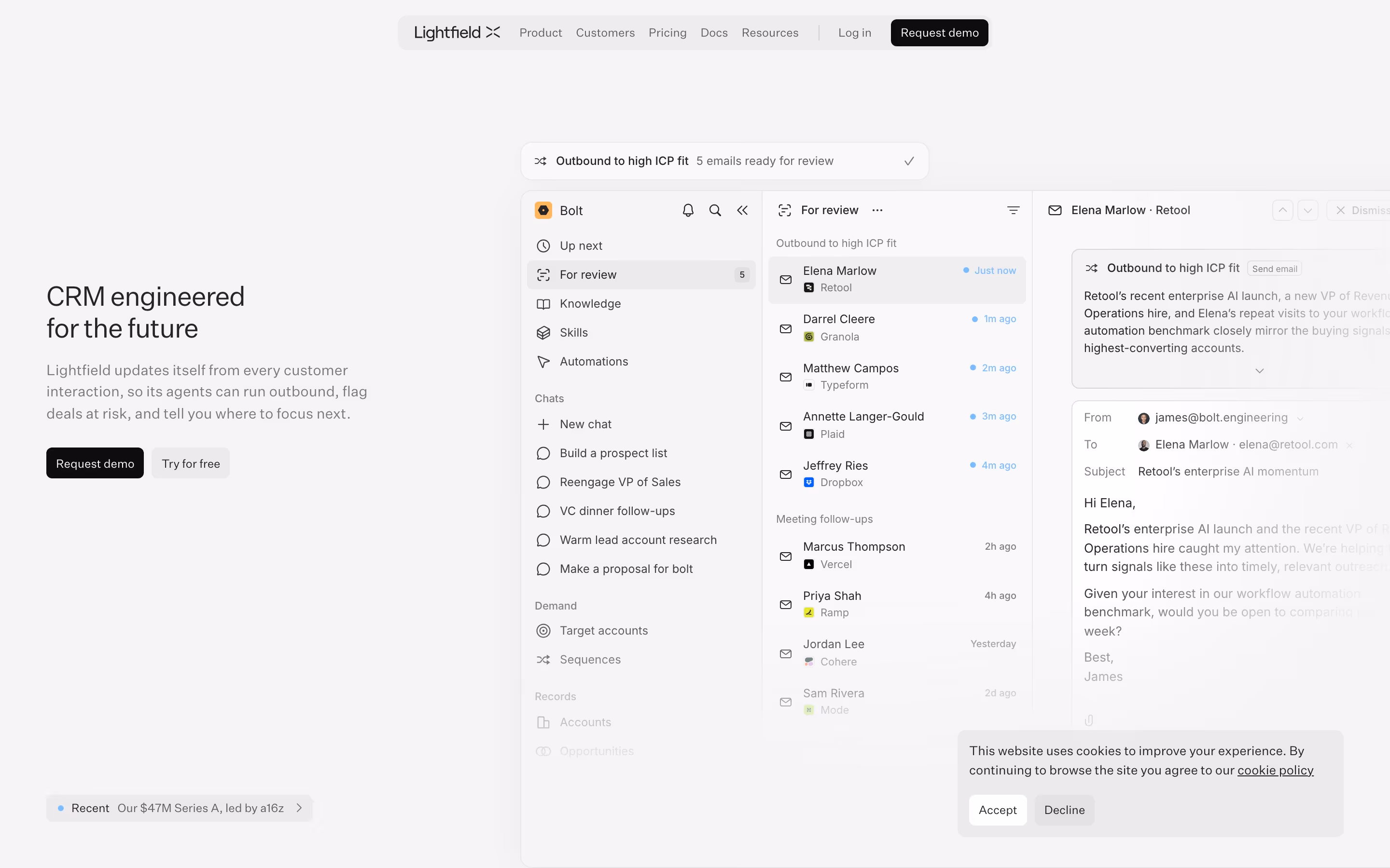 Lightfield hero design — Marketing