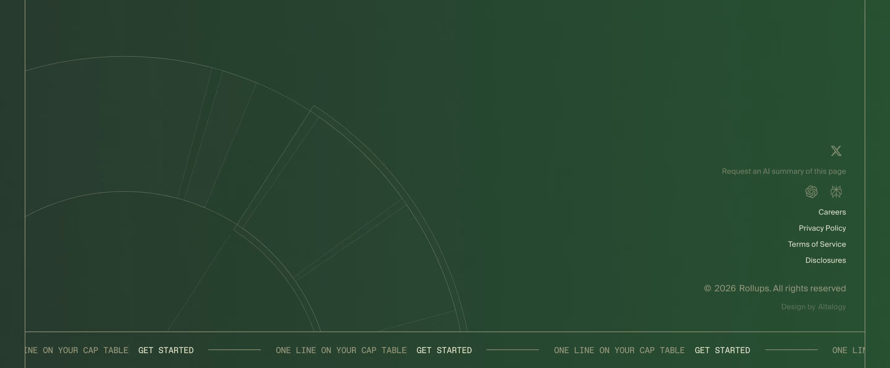 Rollups footer design — Finance & Commerce