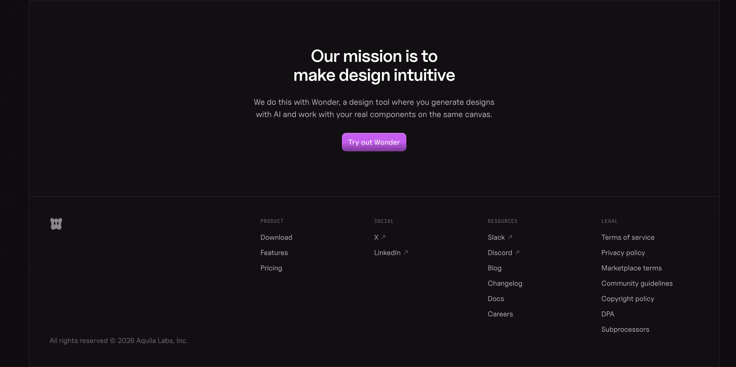 Wonder footer design — Design & Creative