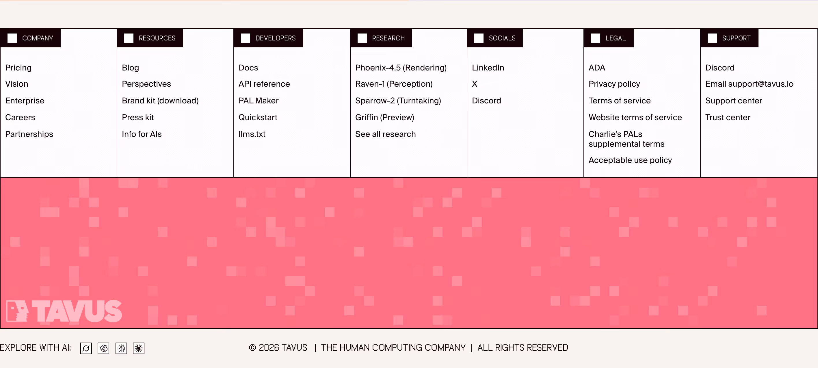 Tavus footer design — Design & Creative
