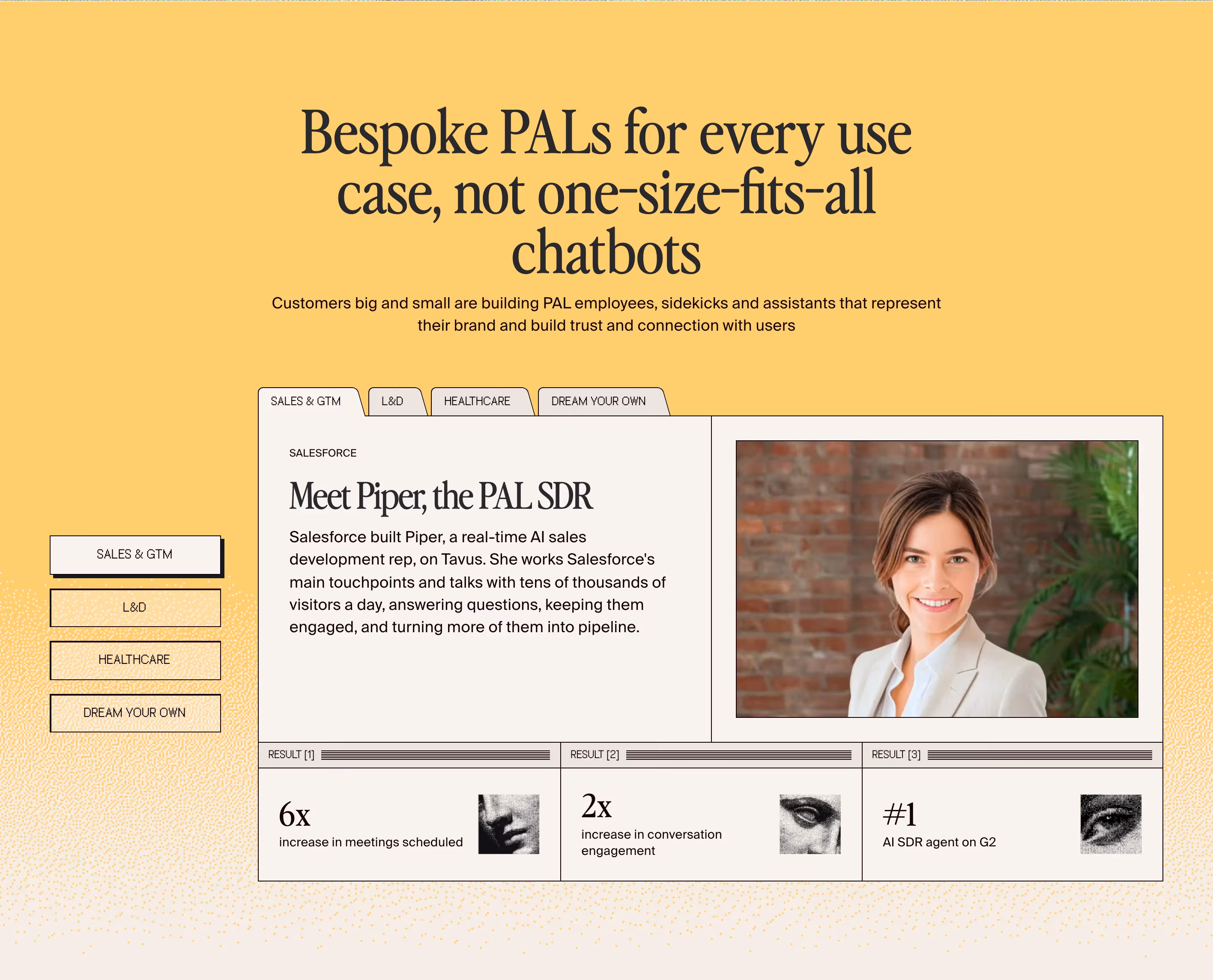 Tavus testimonial design — Design & Creative