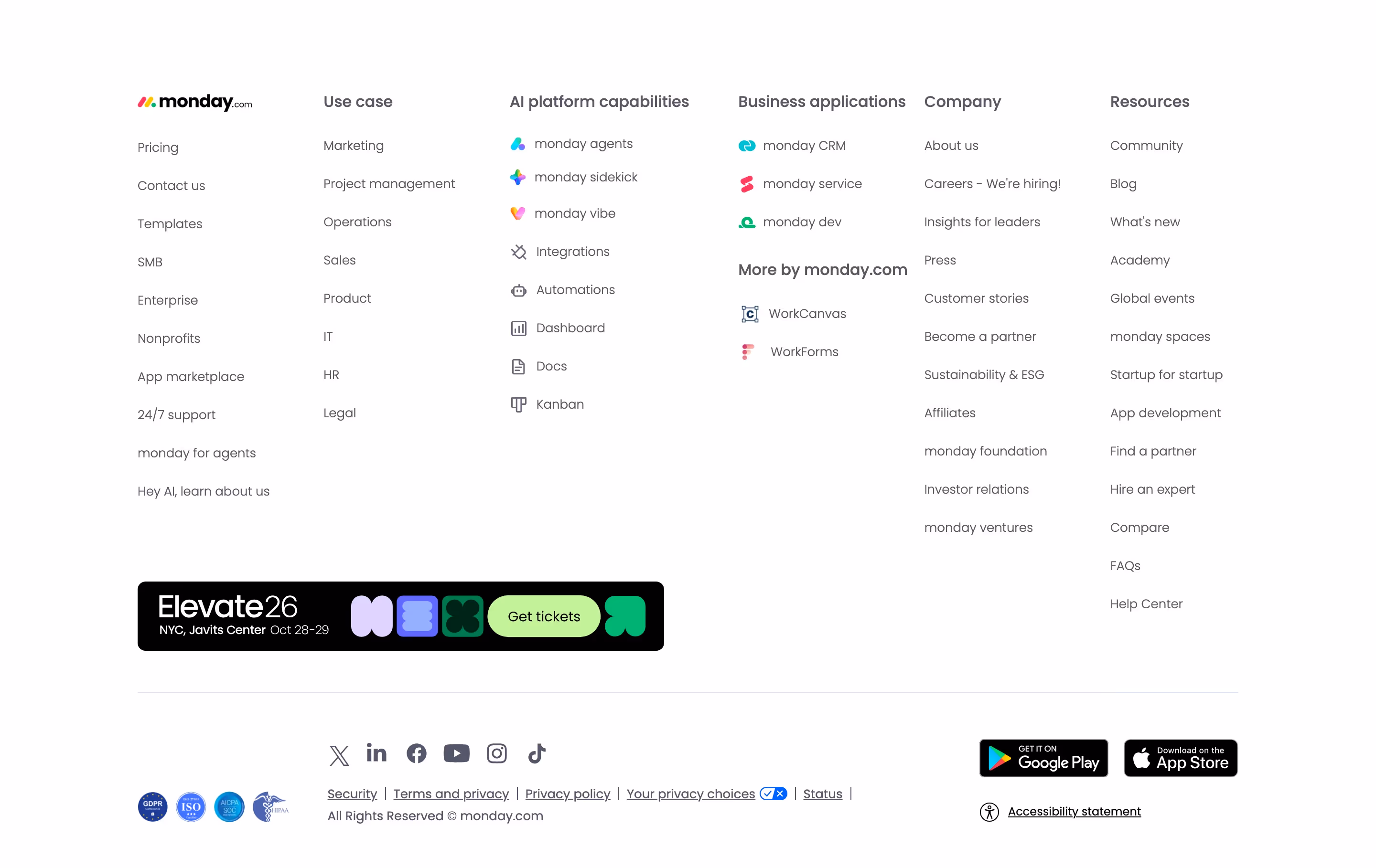 Monday footer — Productivity & Collaboration