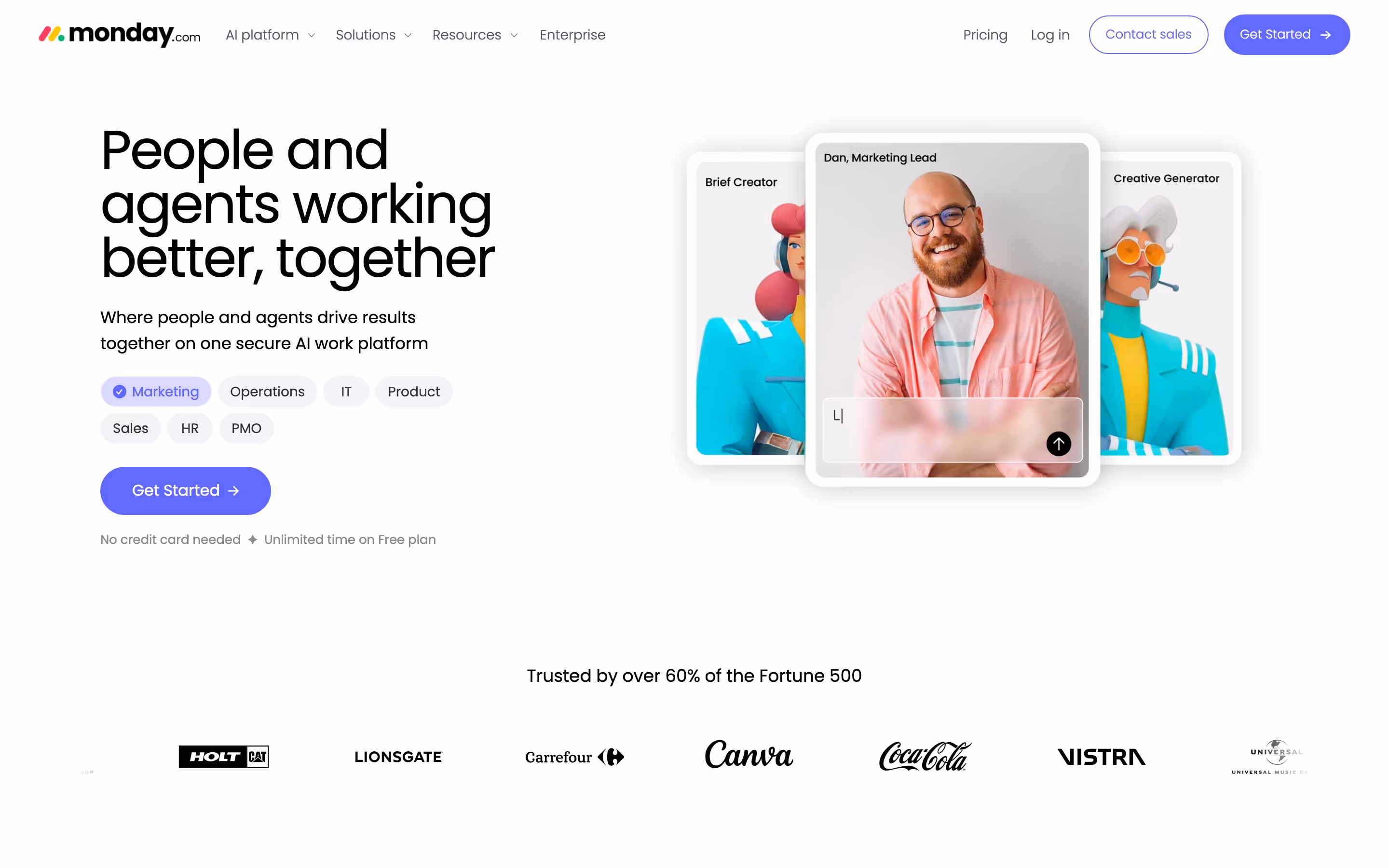 Monday hero design — Productivity & Collaboration
