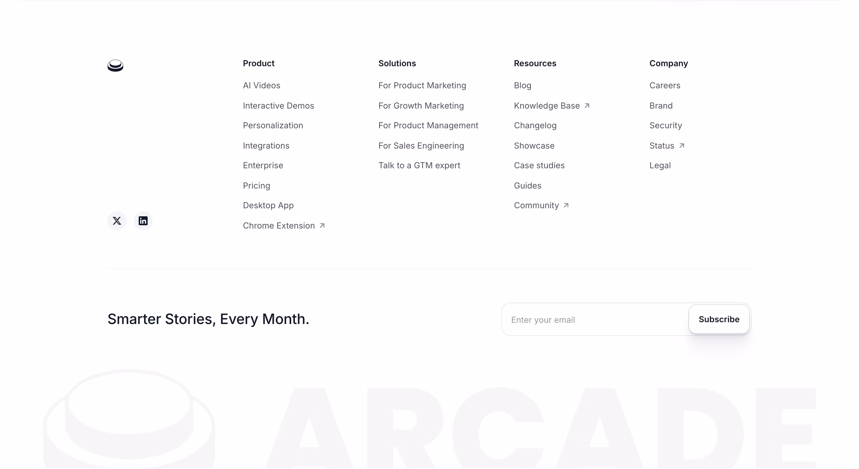 Arcade footer design — Marketing