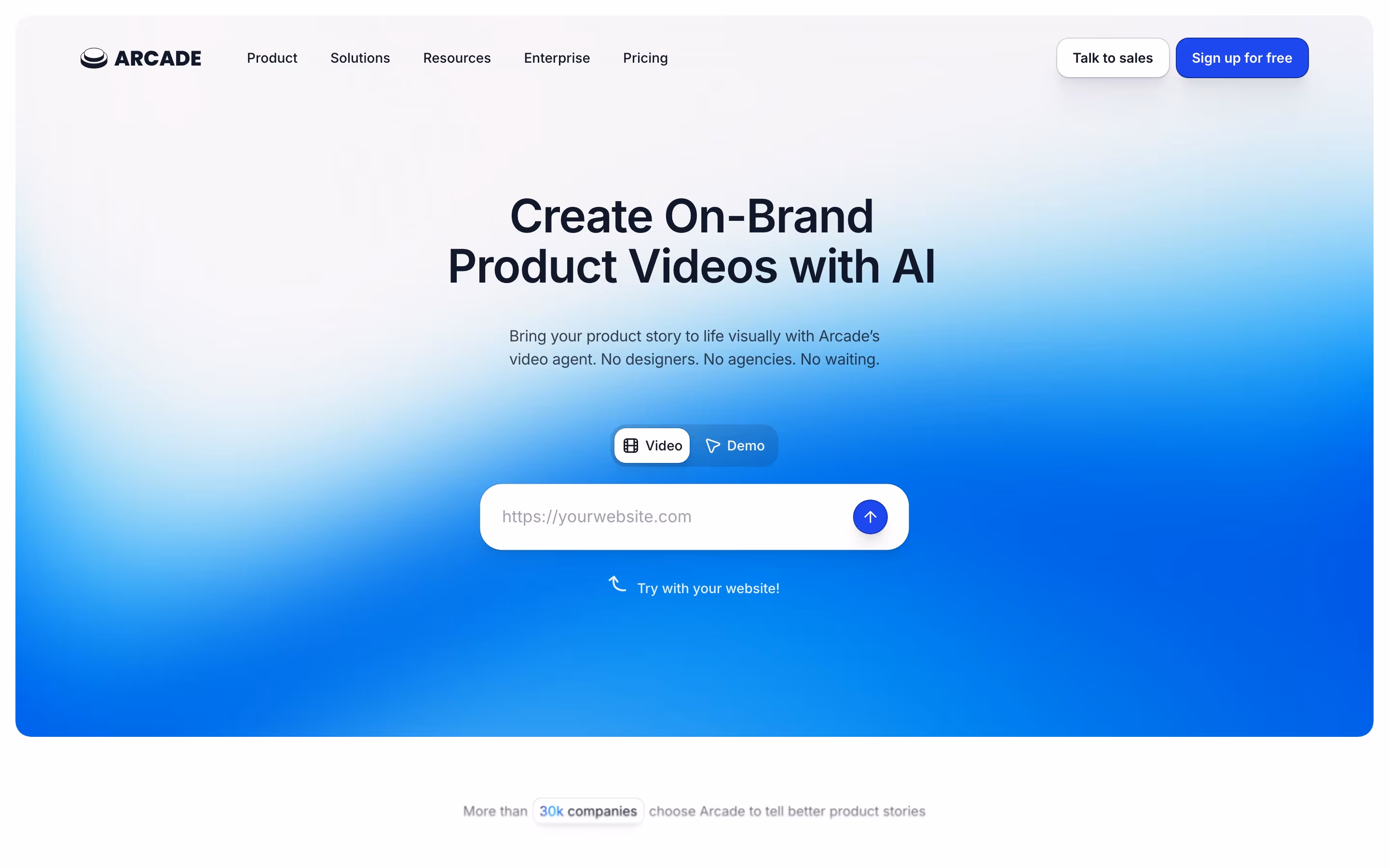 Arcade hero design — Marketing