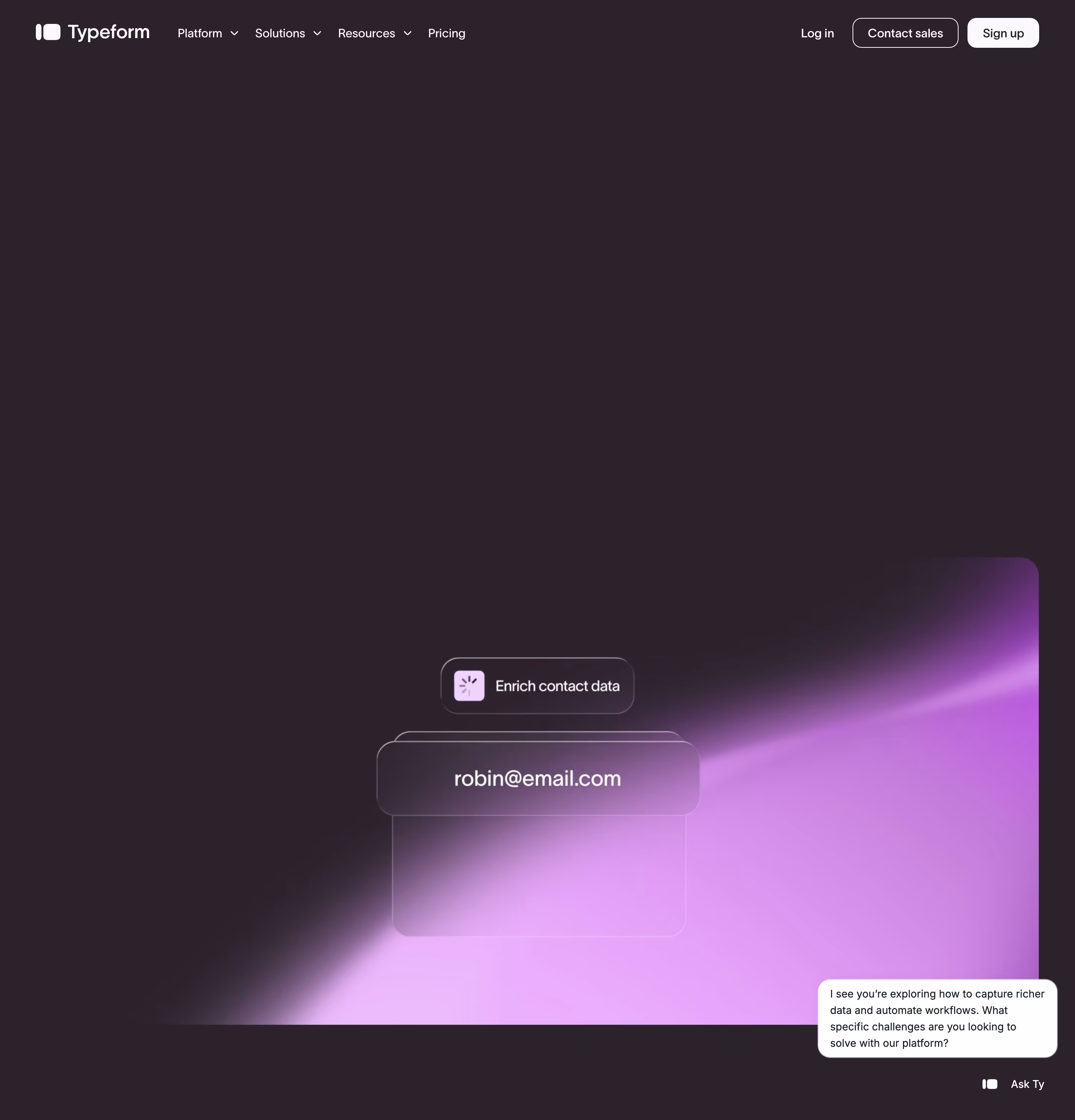 Typeform hero design — Marketing