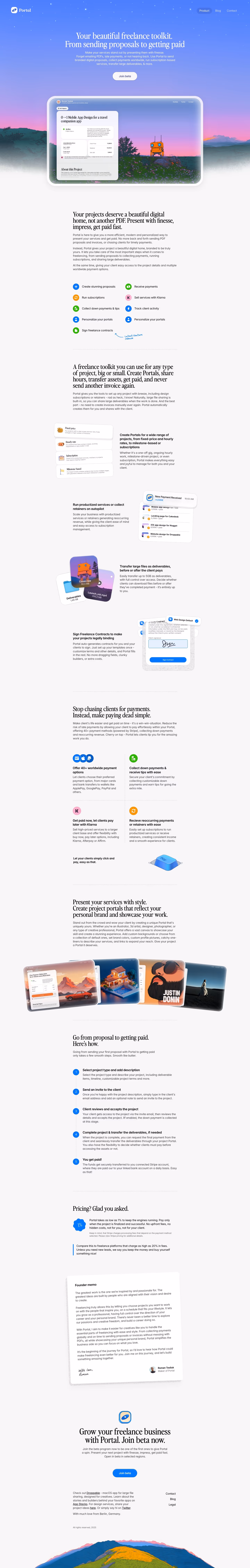 Useportal landing page design — Productivity & Collaboration