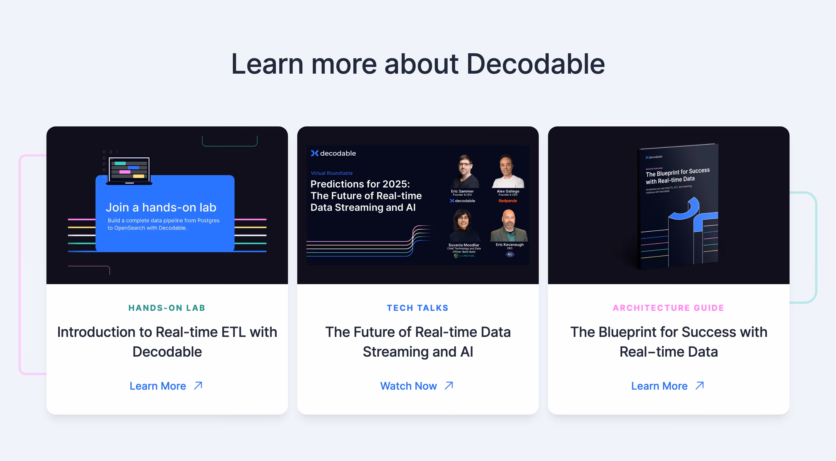 Decodable Features section design