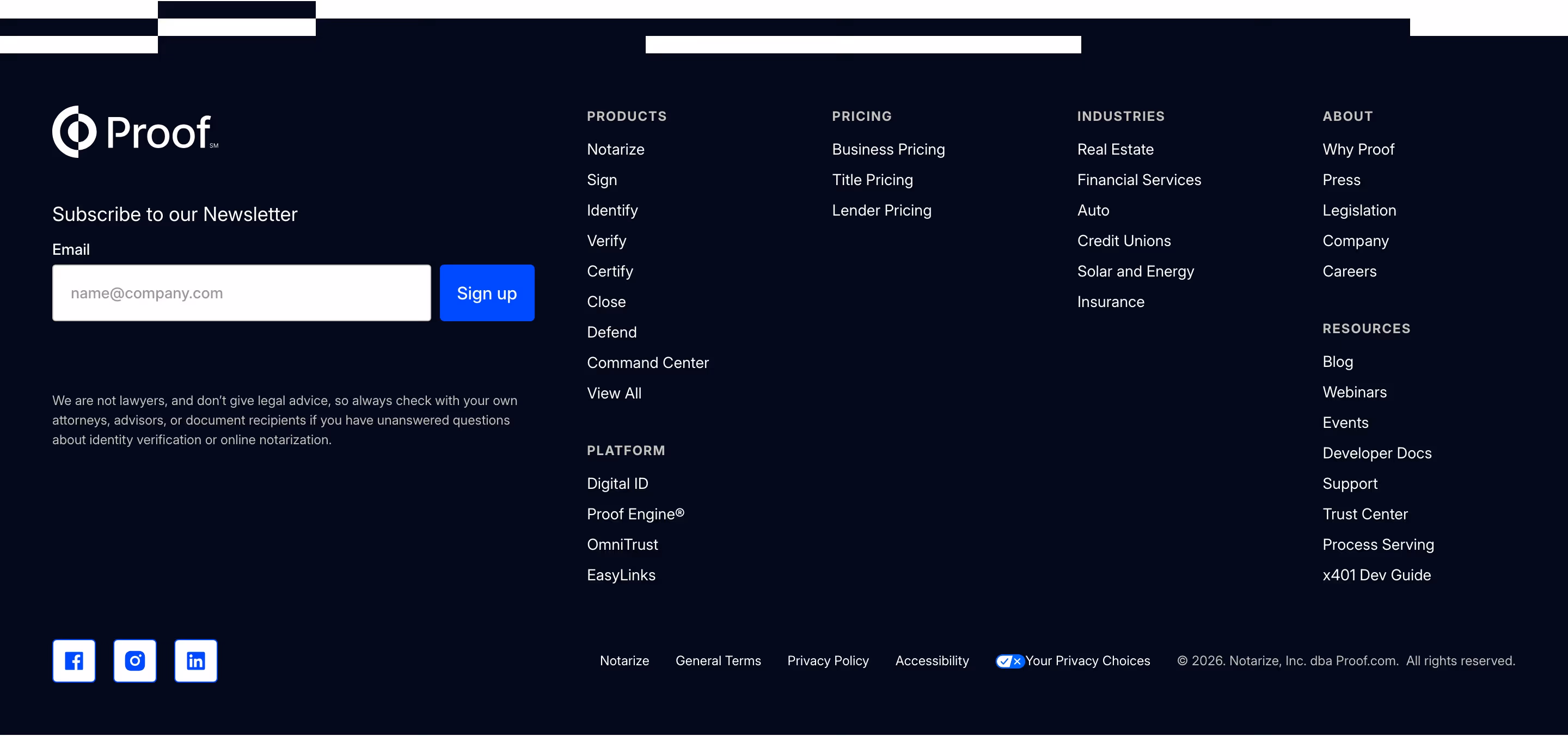 Proof footer design — Security