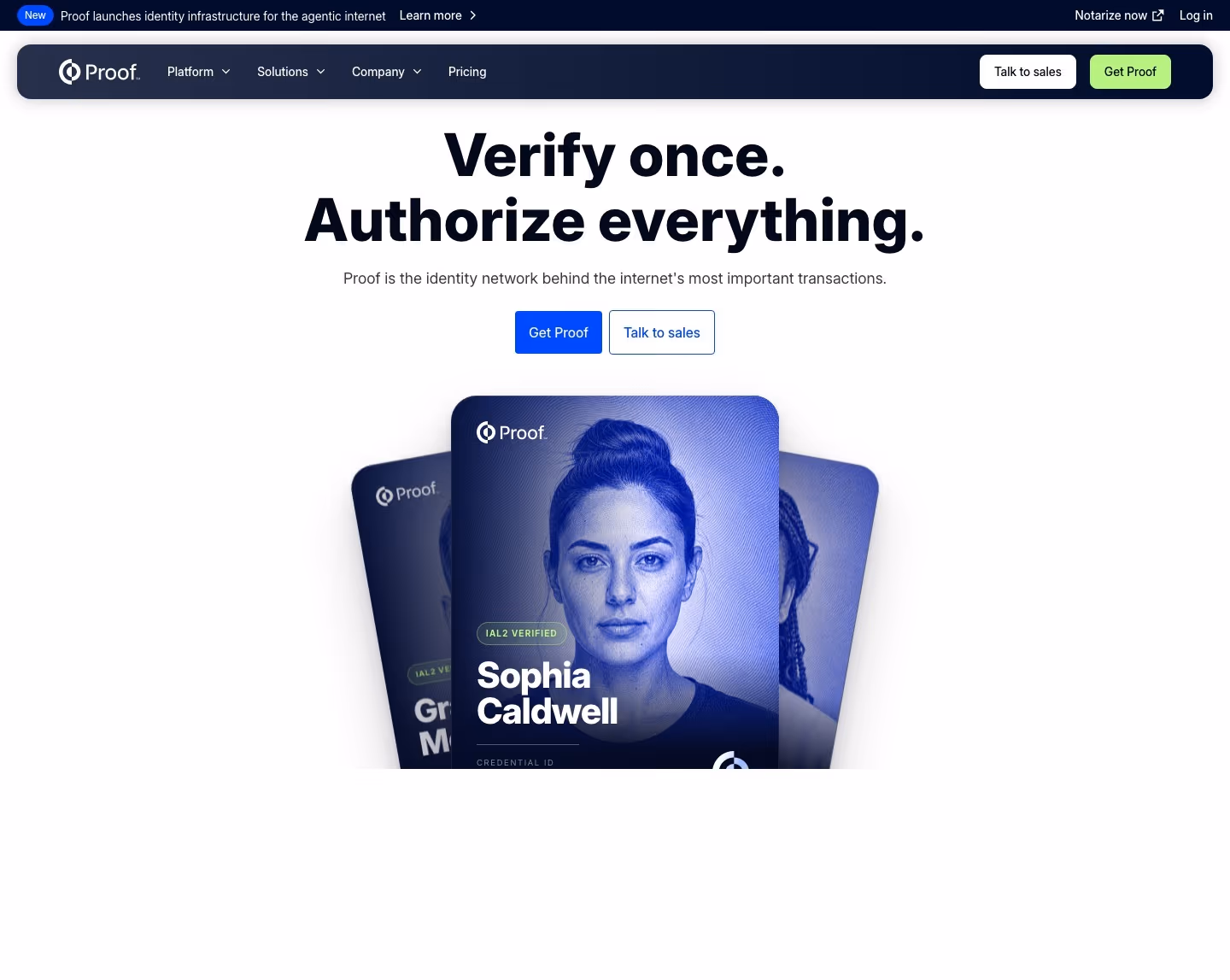 Proof landing page design — Security