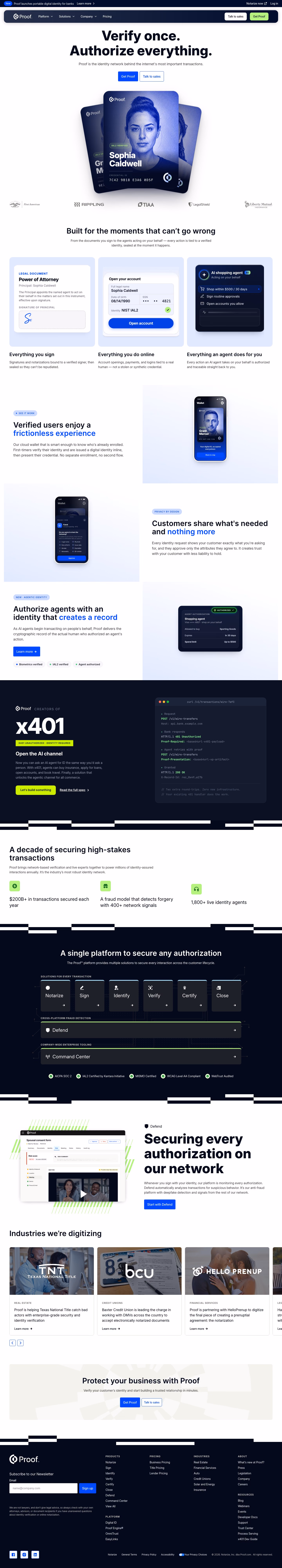 Proof landing page design — Security
