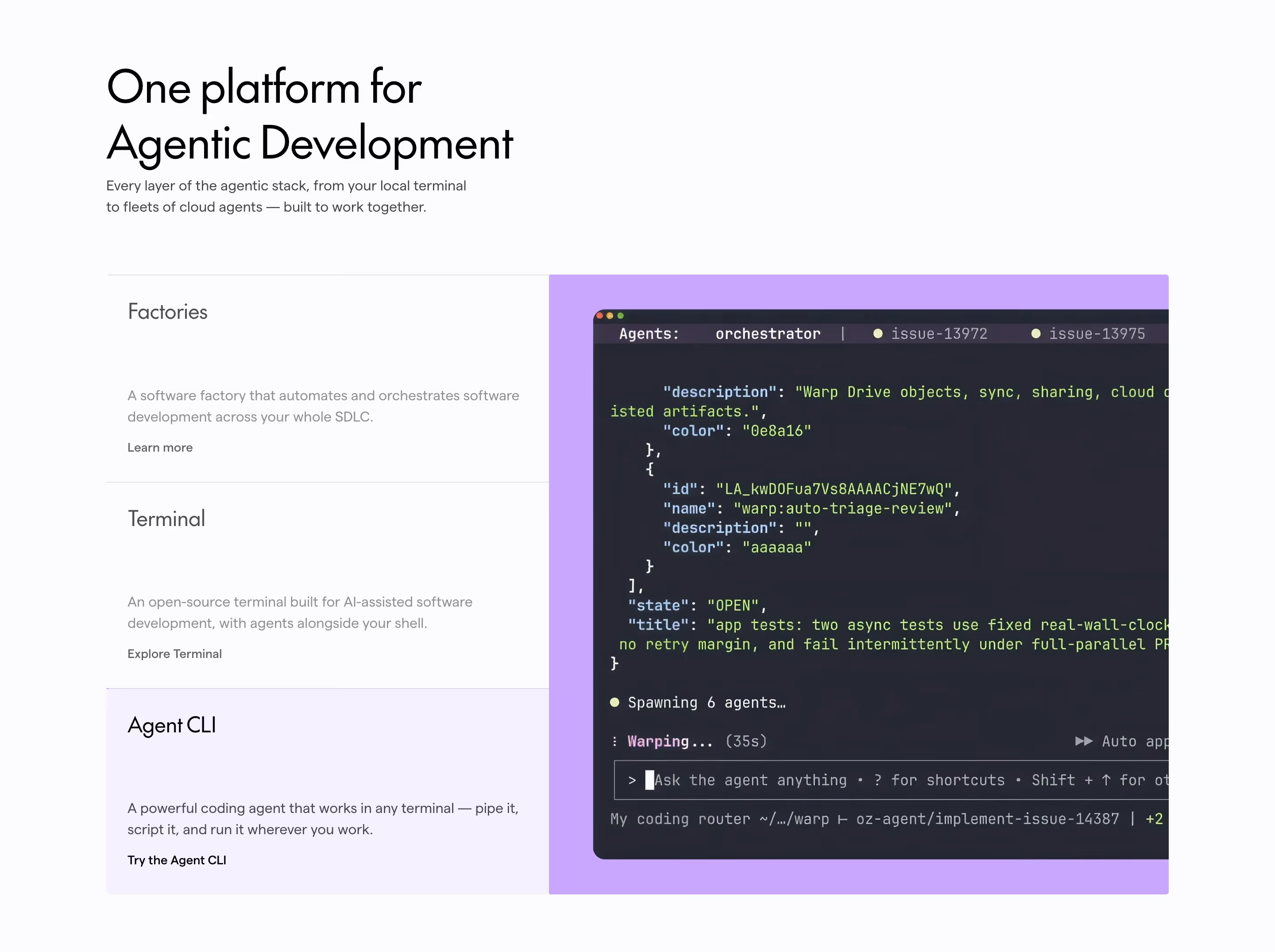 Warp feature design — Engineering & Infrastructure