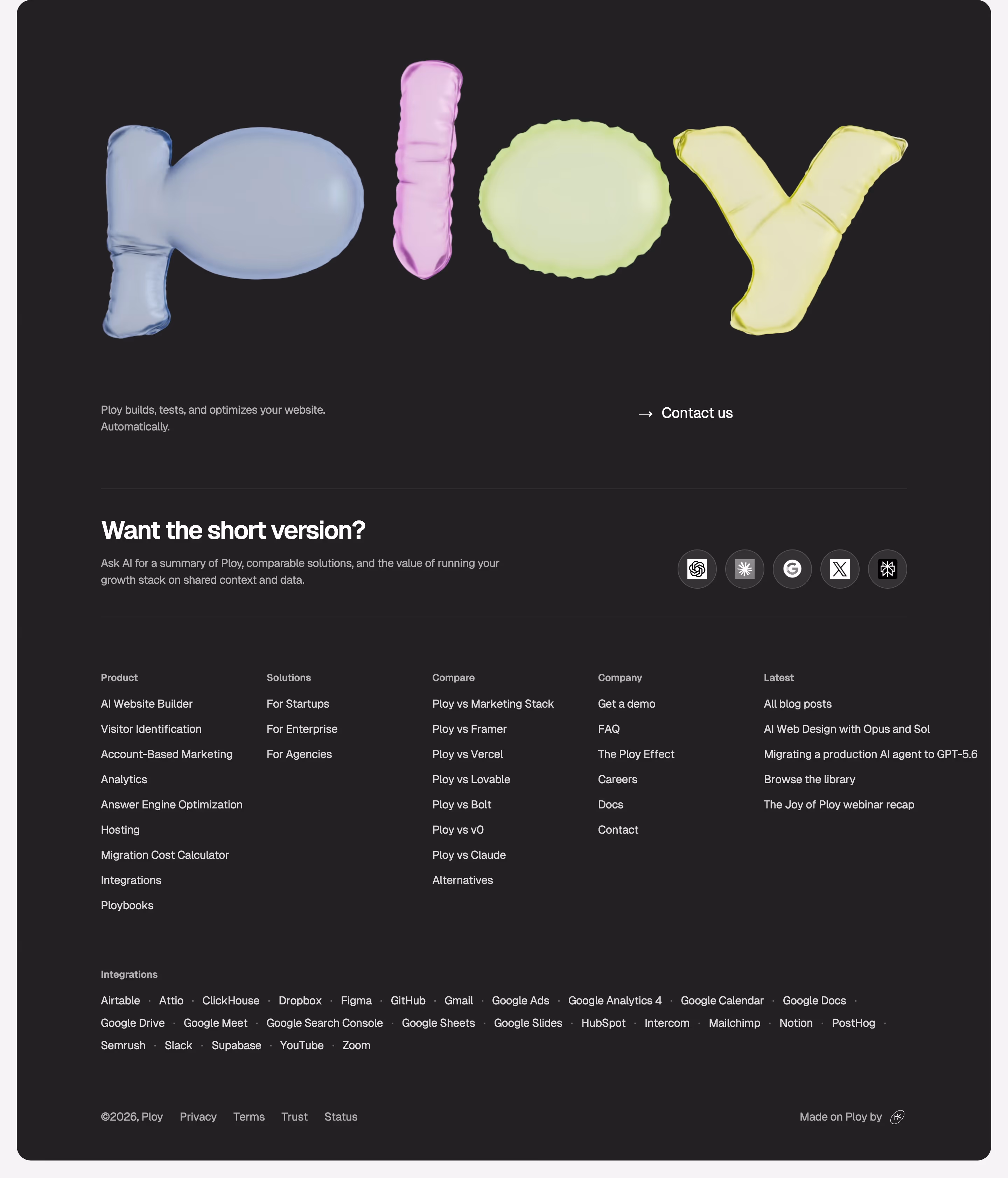 Ploy footer design — Marketing