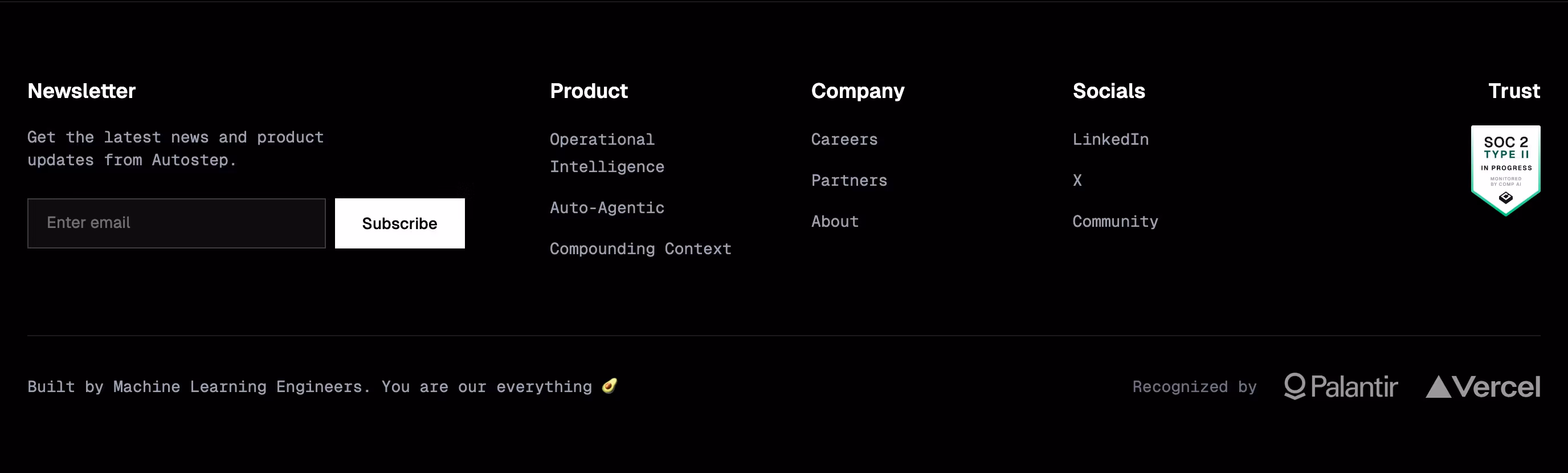 Autostep footer design — Productivity & Collaboration