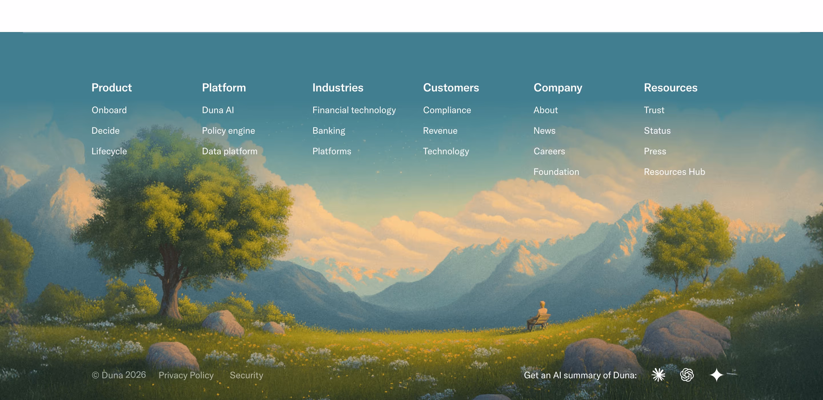 Duna footer design — Security