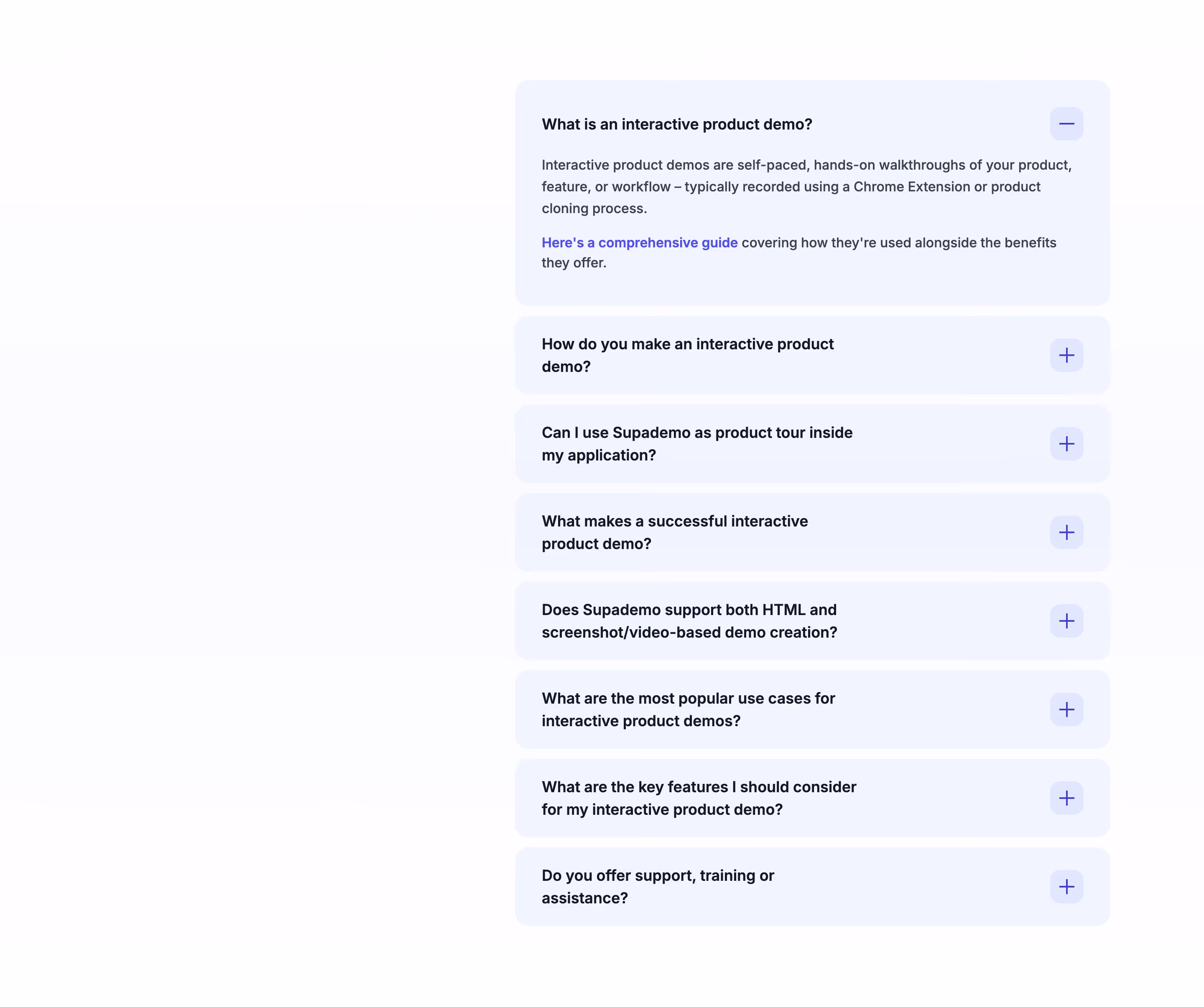 Supademo faq design — Marketing