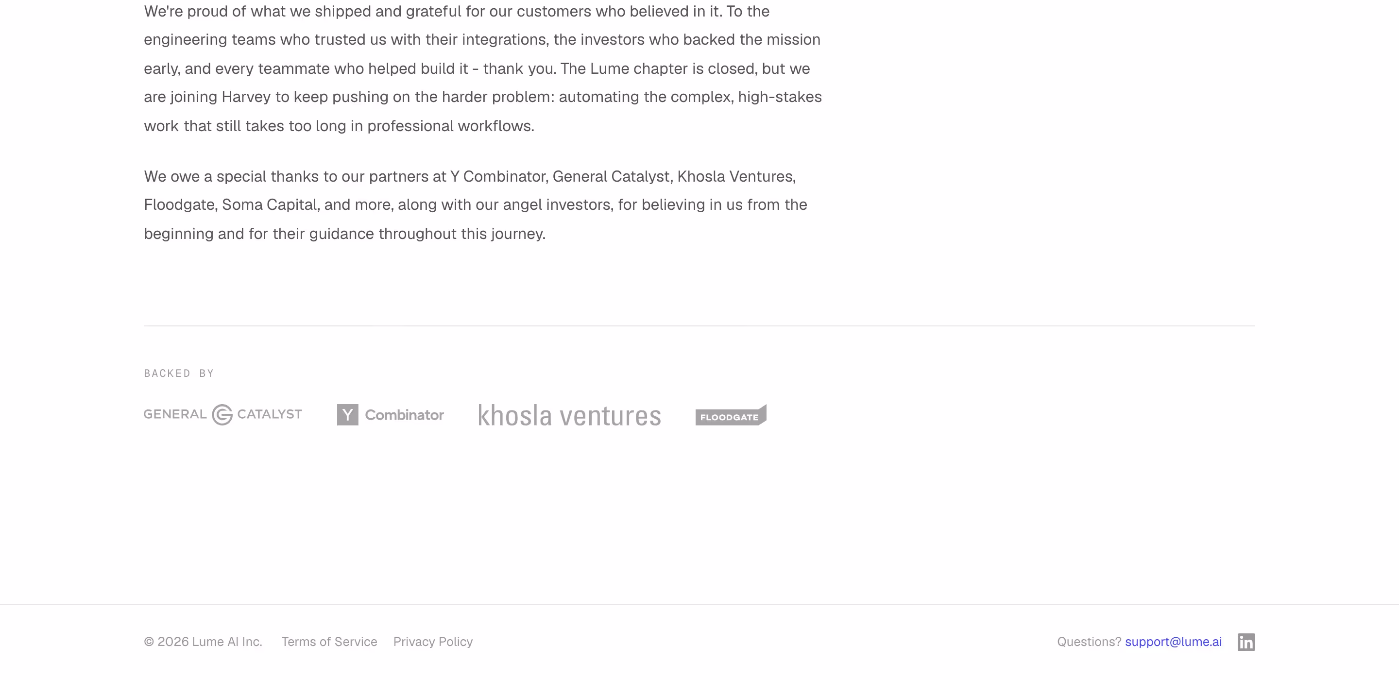 Lume footer design — Engineering & Infrastructure