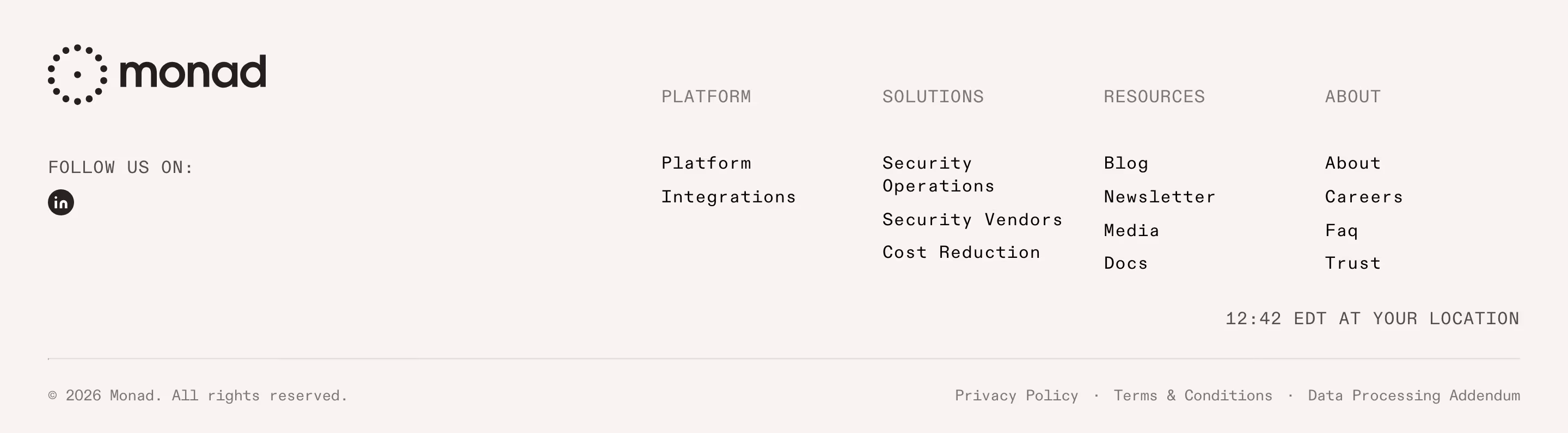 Monad footer design — Security