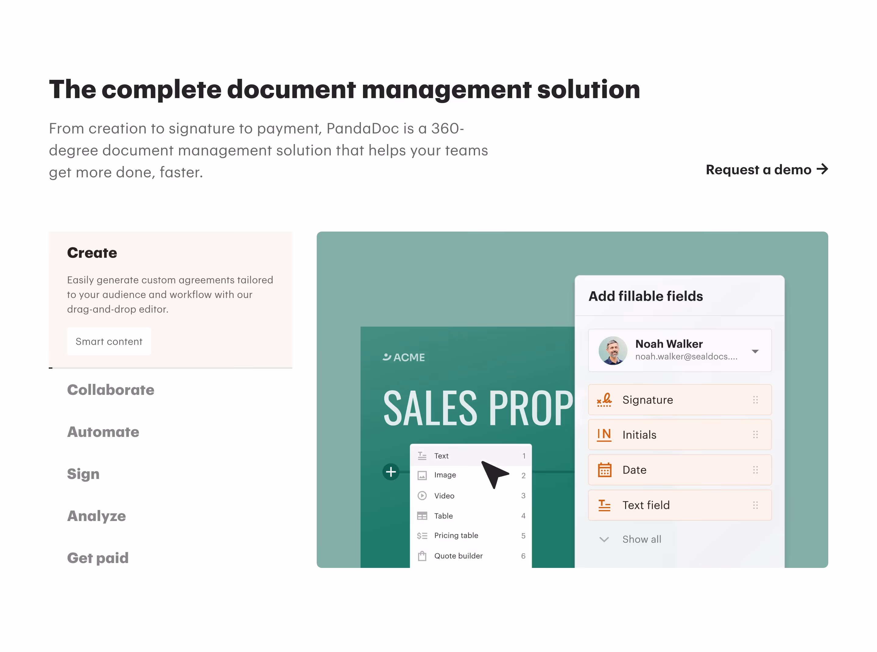 Pandadoc feature design — Sales & Support