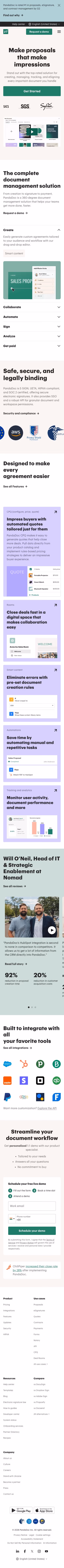 Pandadoc mobile design — Sales & Support