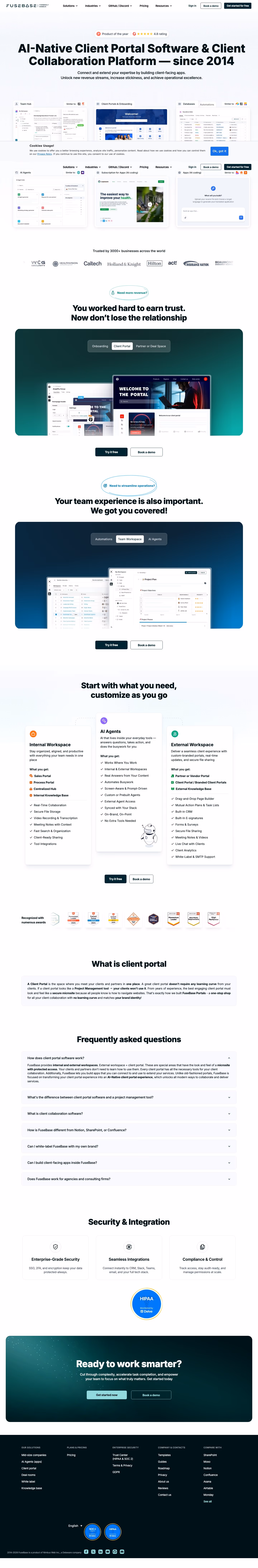Nimbusweb landing page design — Productivity & Collaboration