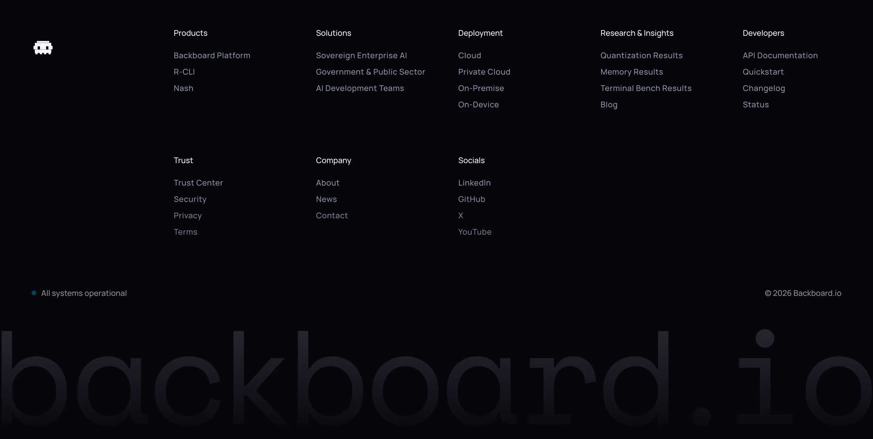 Backboard footer design — Engineering & Infrastructure