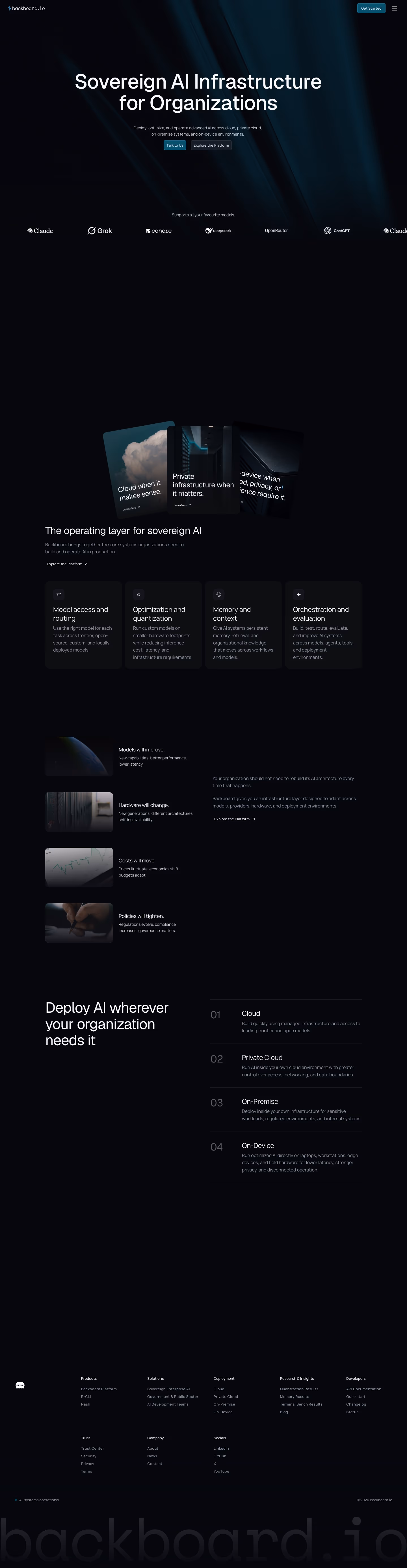 Backboard landing page design — Engineering & Infrastructure