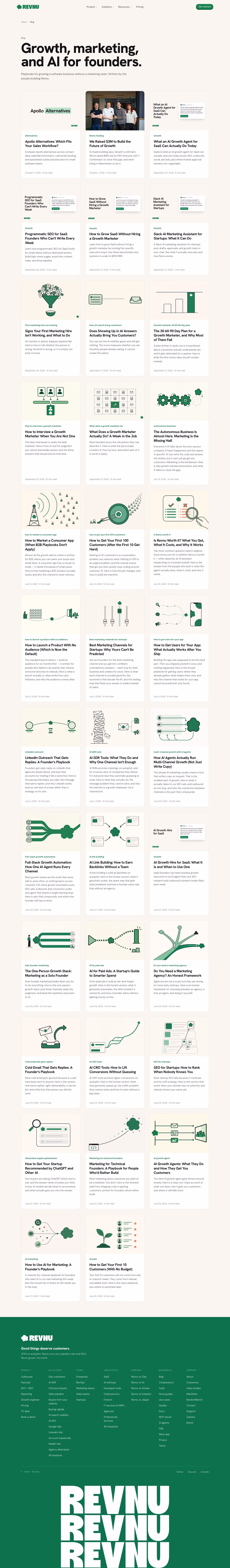 Revnu Blog pages section design