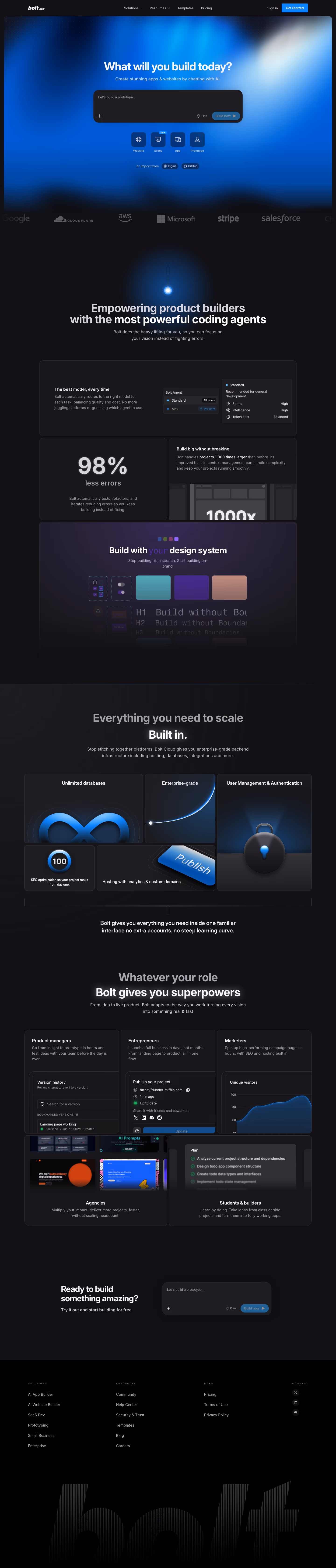 Bolt full landing page screenshot (desktop)