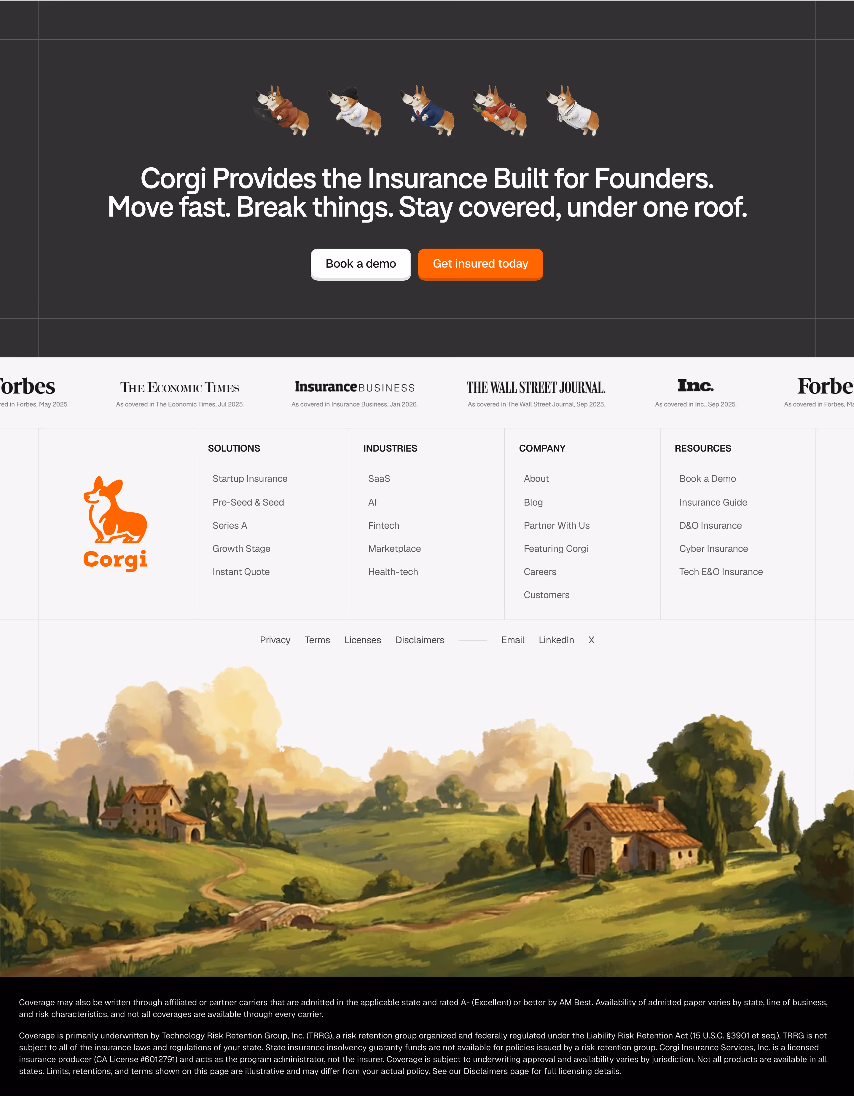 Corgi footer design — Finance & Commerce