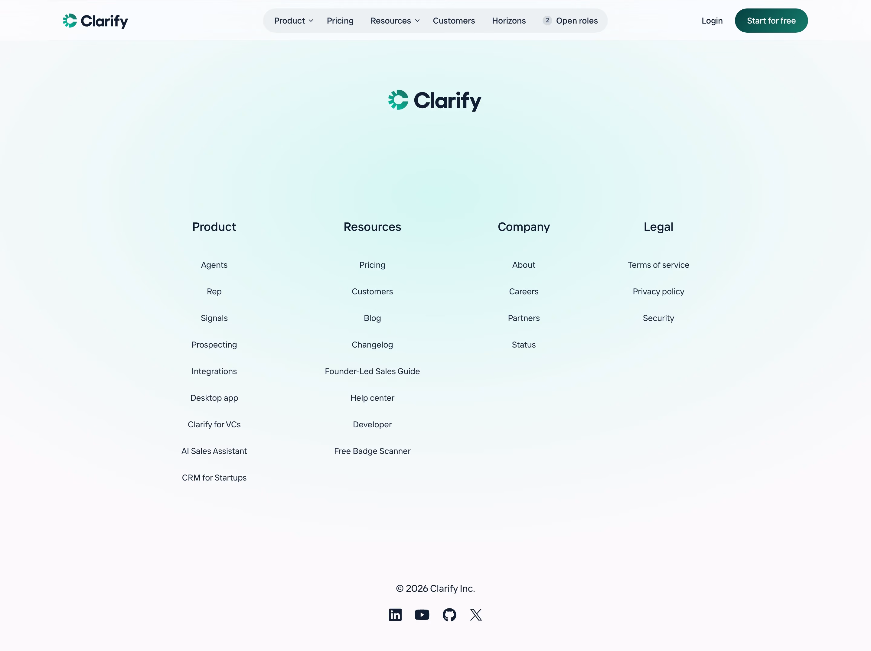 Clarify Footers section design