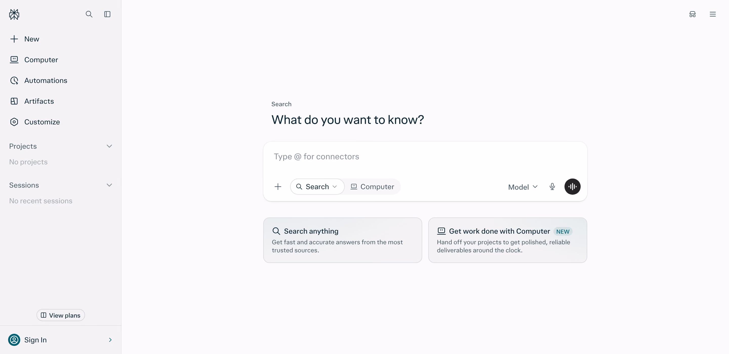 Perplexity footer design — Productivity & Collaboration