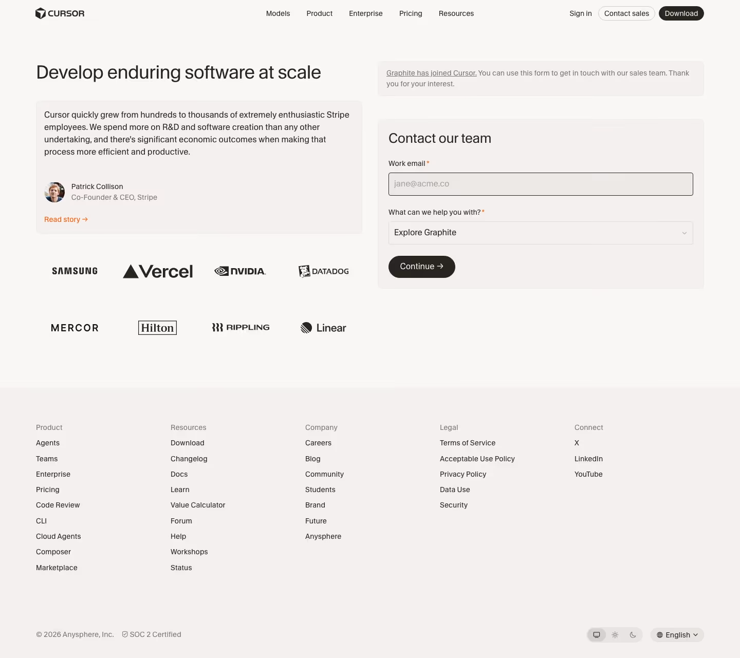 Graphite Contact Us section design