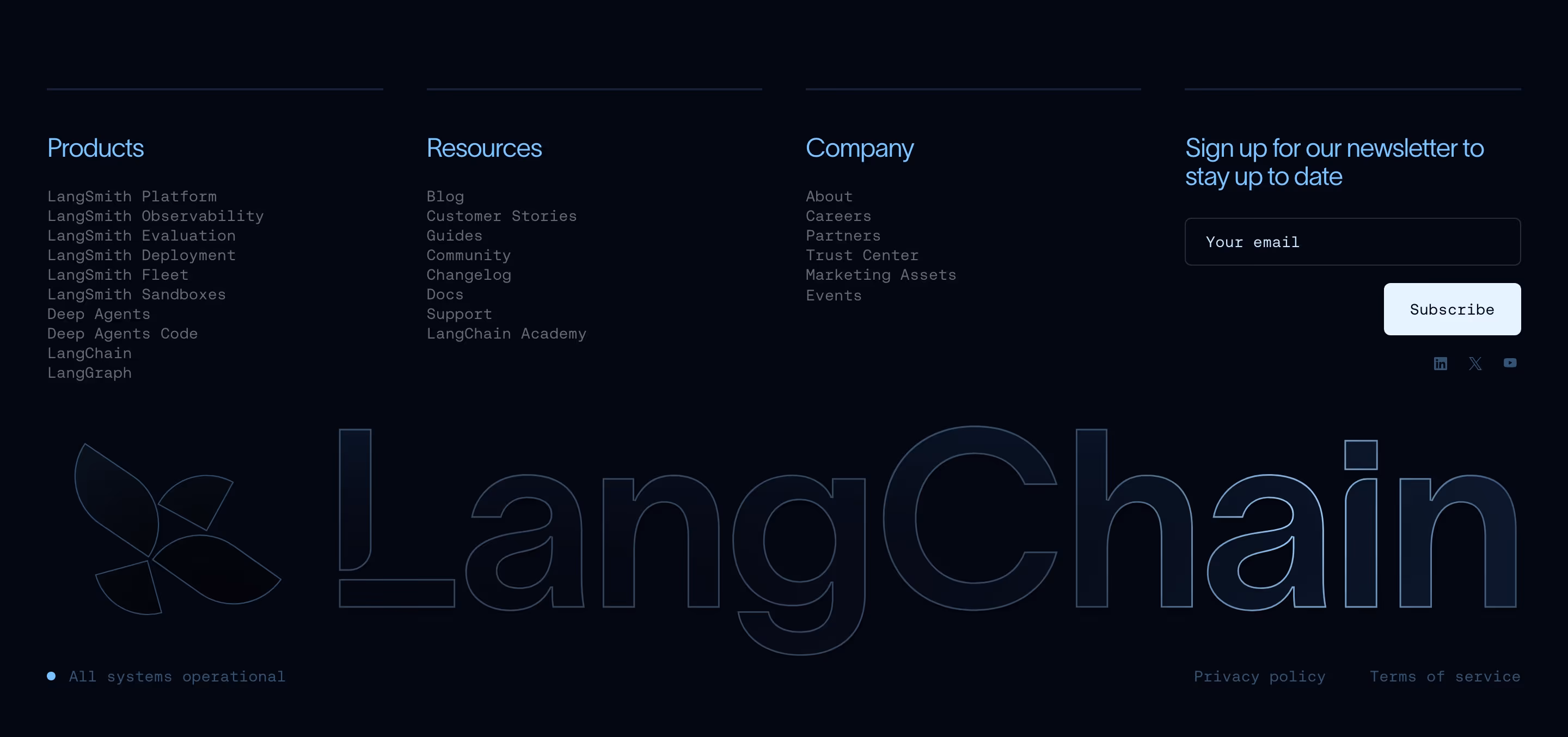 Langchain footer design — Engineering & Infrastructure