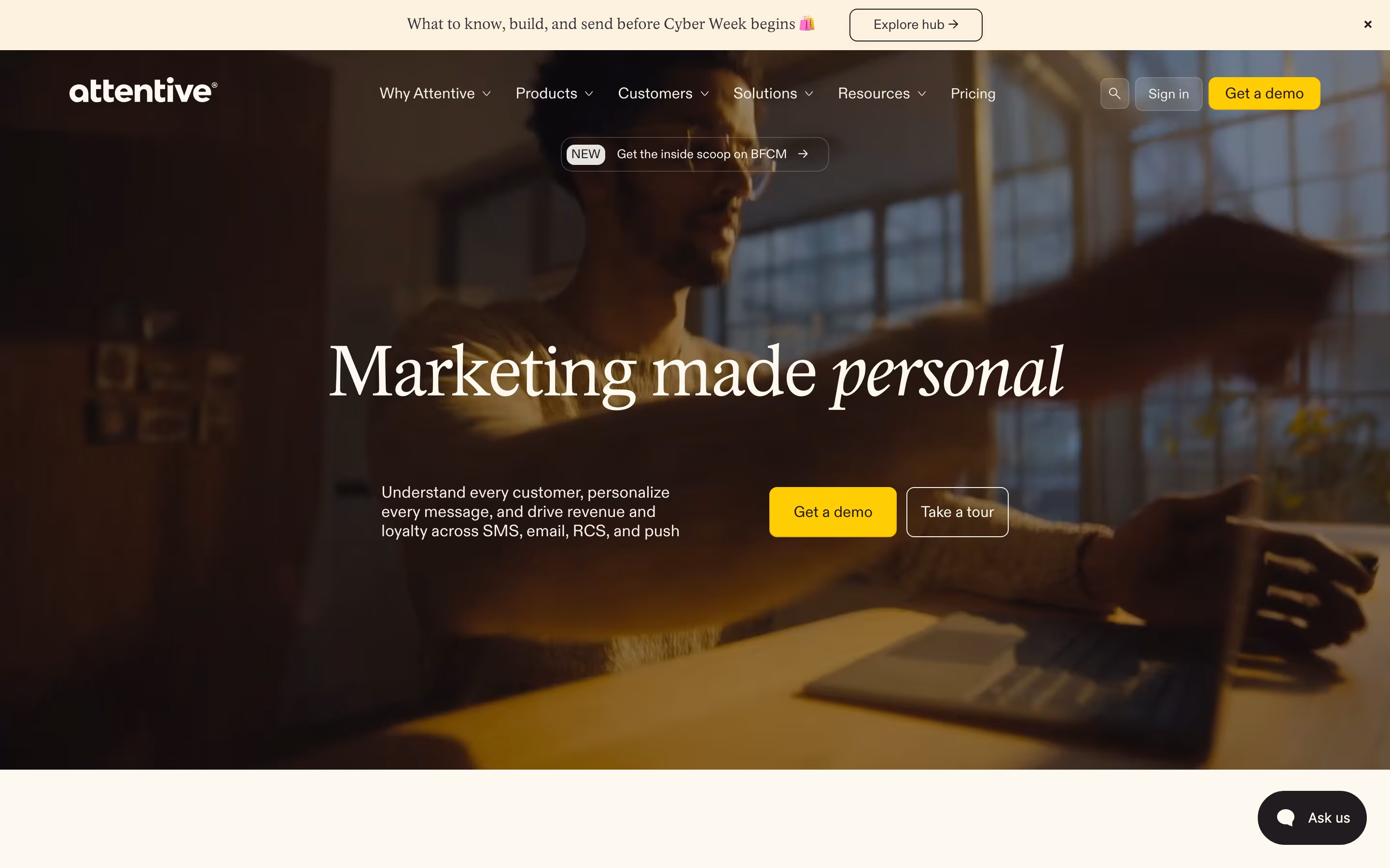 Attentive hero design — Marketing